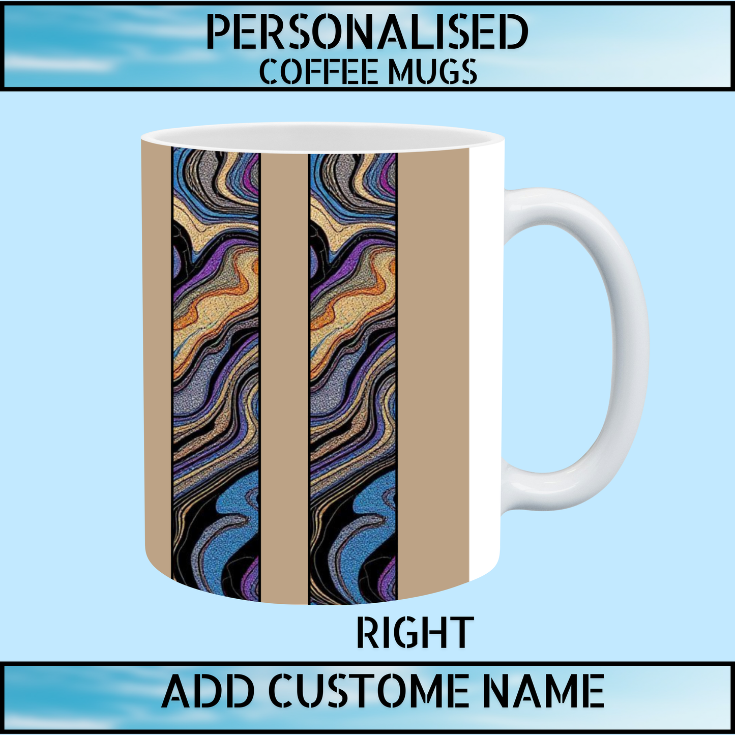 Best Series Marble Art Personalised Name Coffee Mug