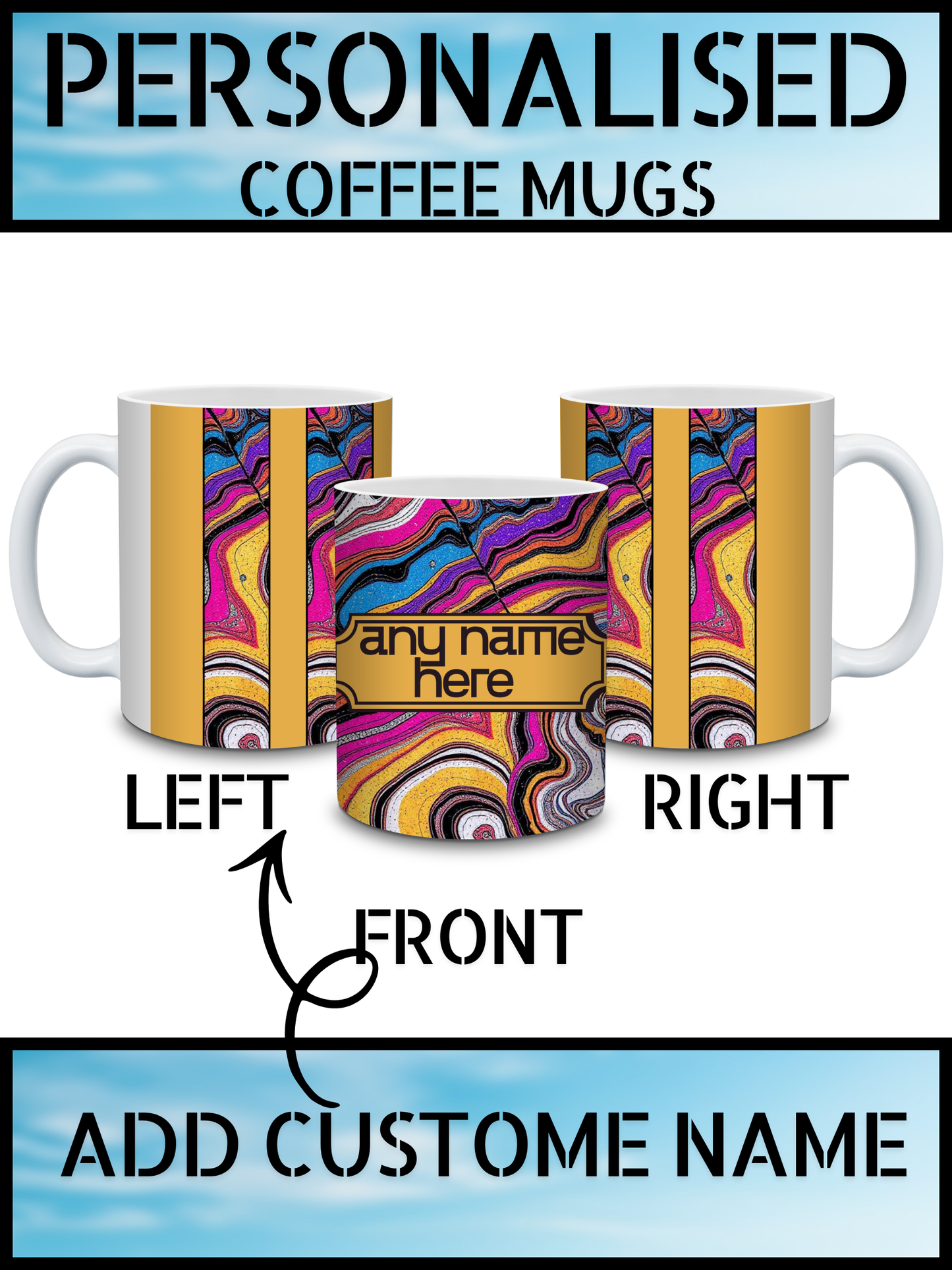 Trusted Marble Art Personalised Name Coffee Mug