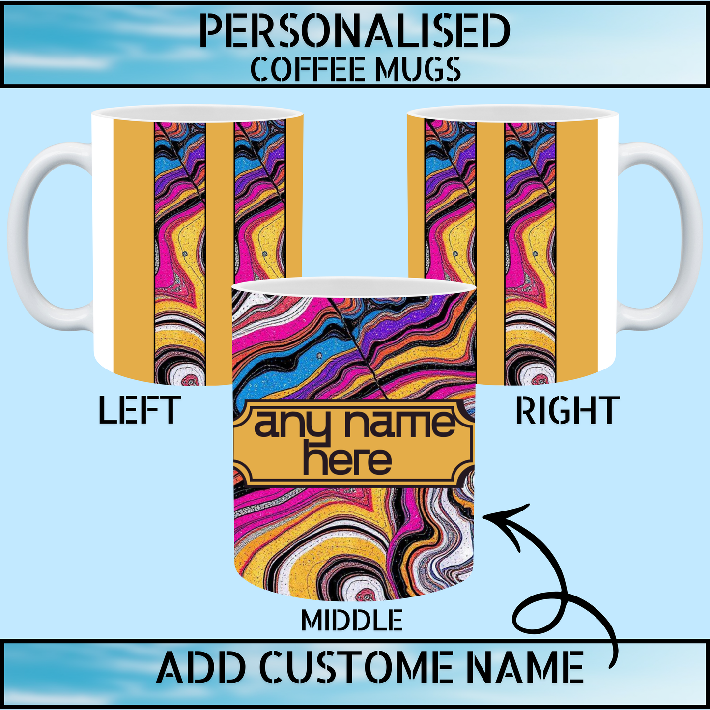 Trusted Marble Art Personalised Name Coffee Mug