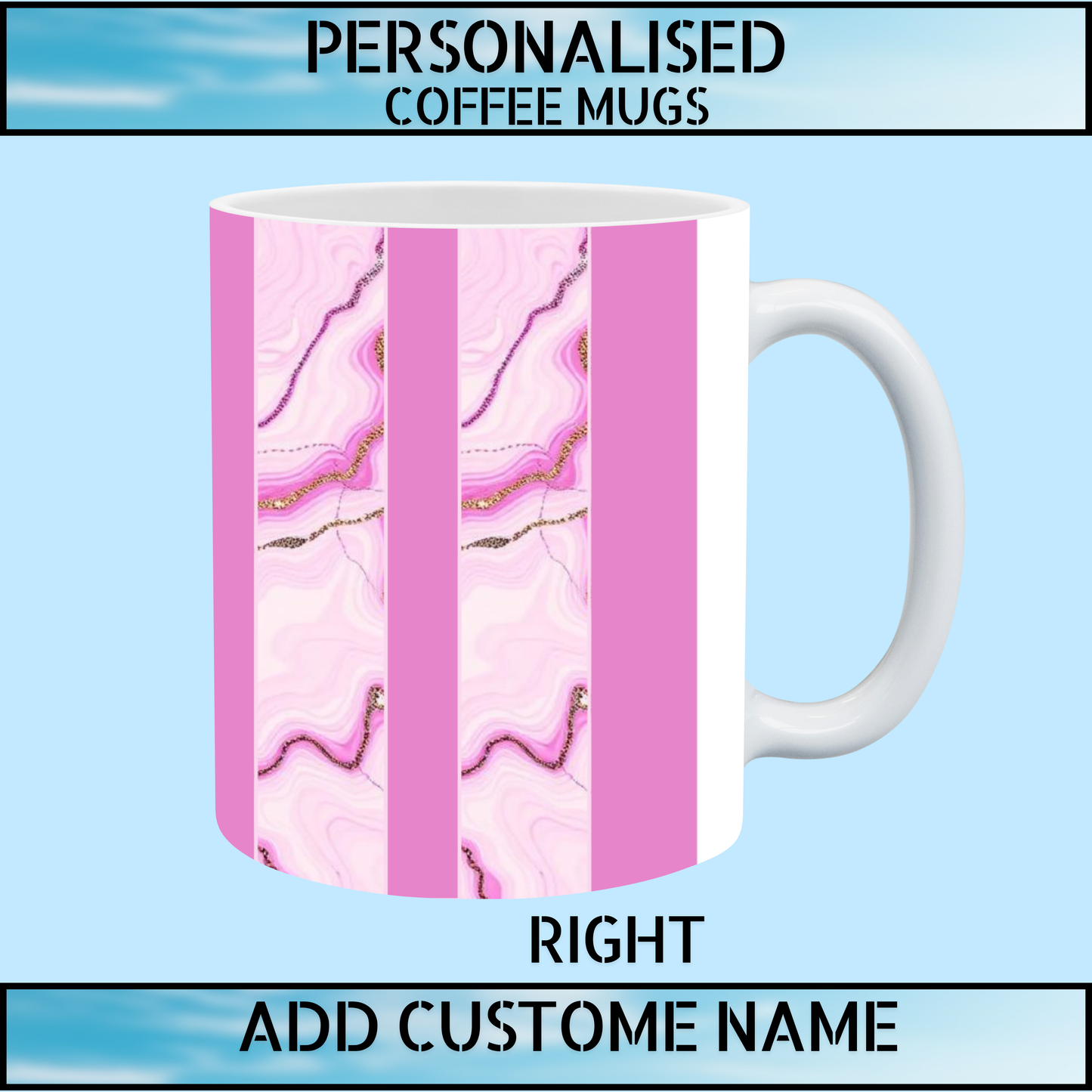 Quality Gift Marble Art Personalised Coffee Mug
