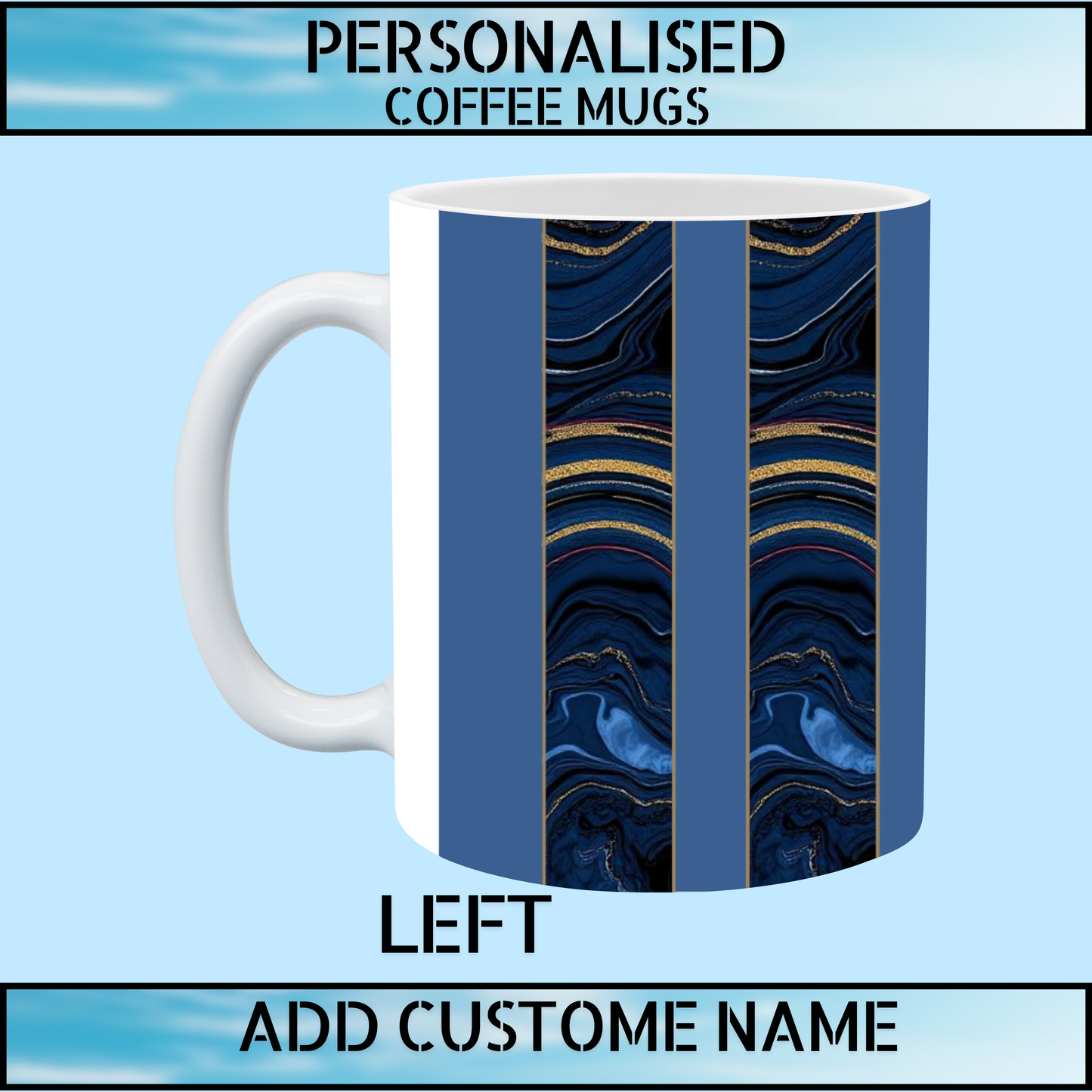 Funny Personalised Name Marble Coffee Mug