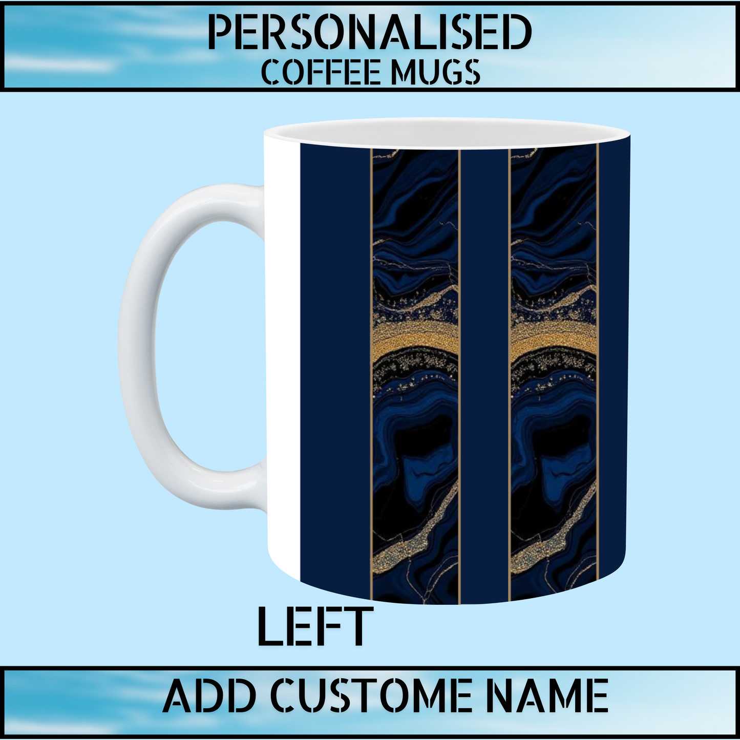 Personalised Name Marble Coffee Mug for Him