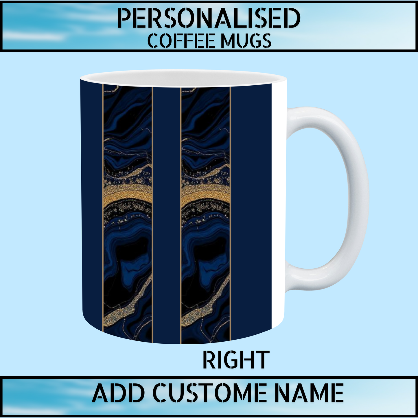 Personalised Name Marble Coffee Mug for Him