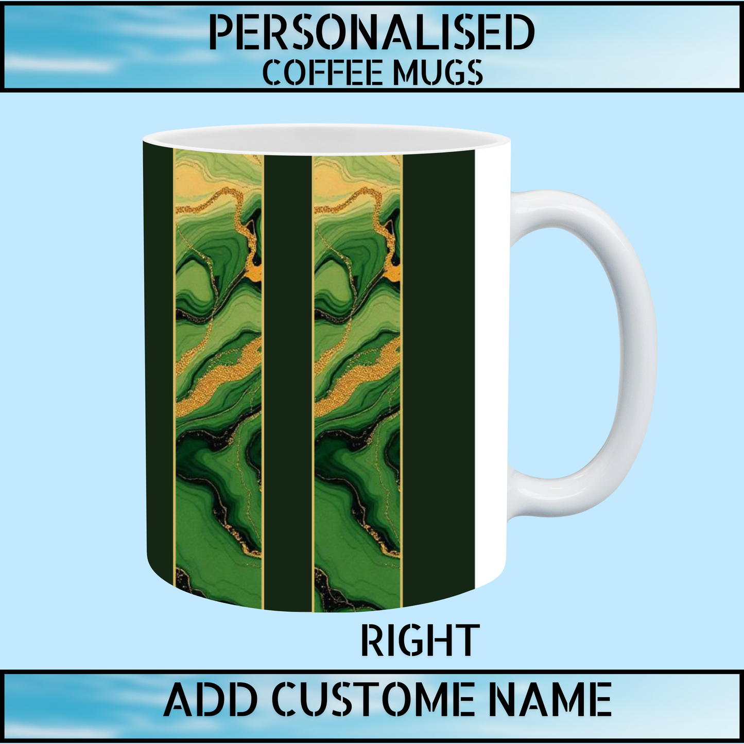 Teenage Boys Personalised Name Marble Coffee Mug