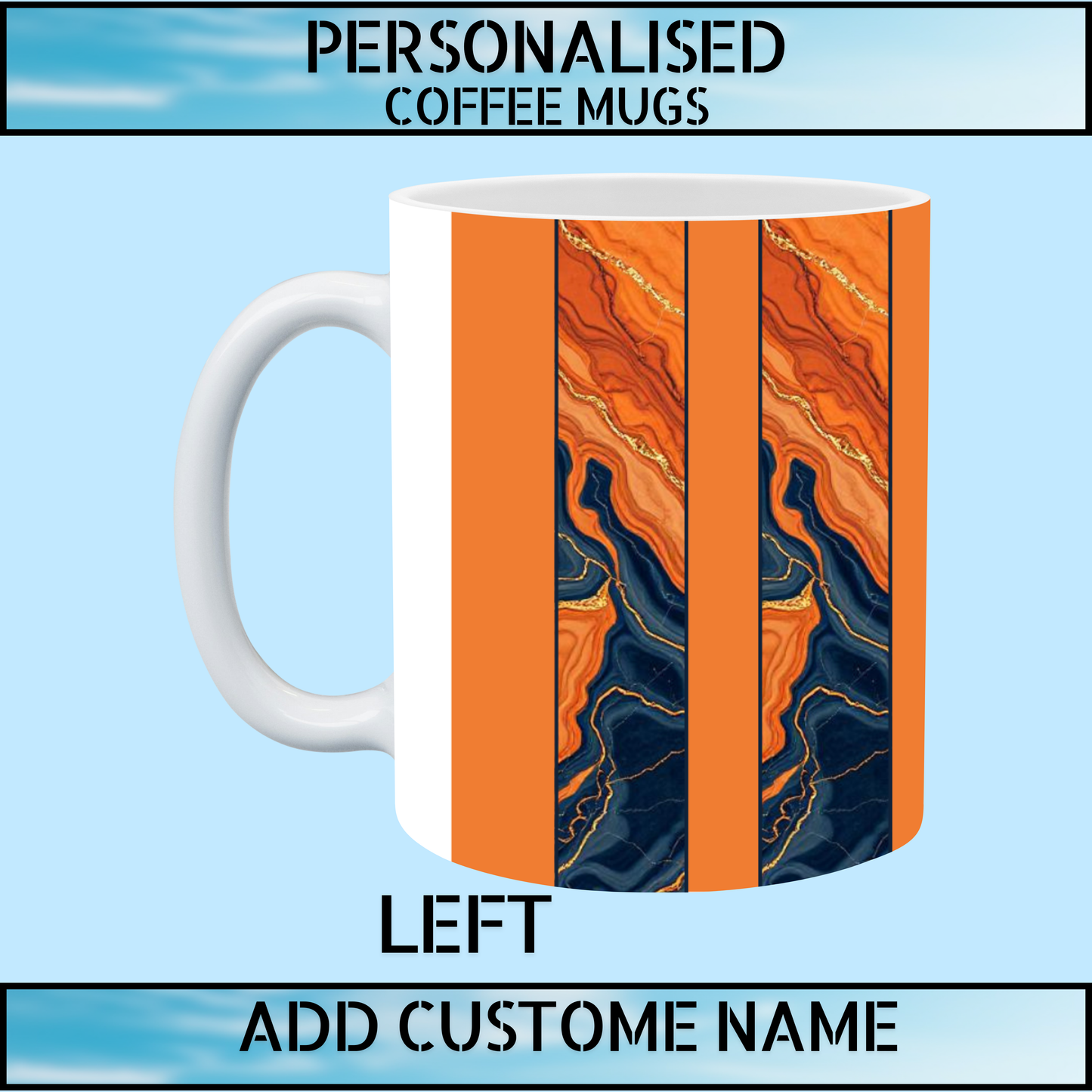Cool Marble Effect Personalised Name Coffee Mug