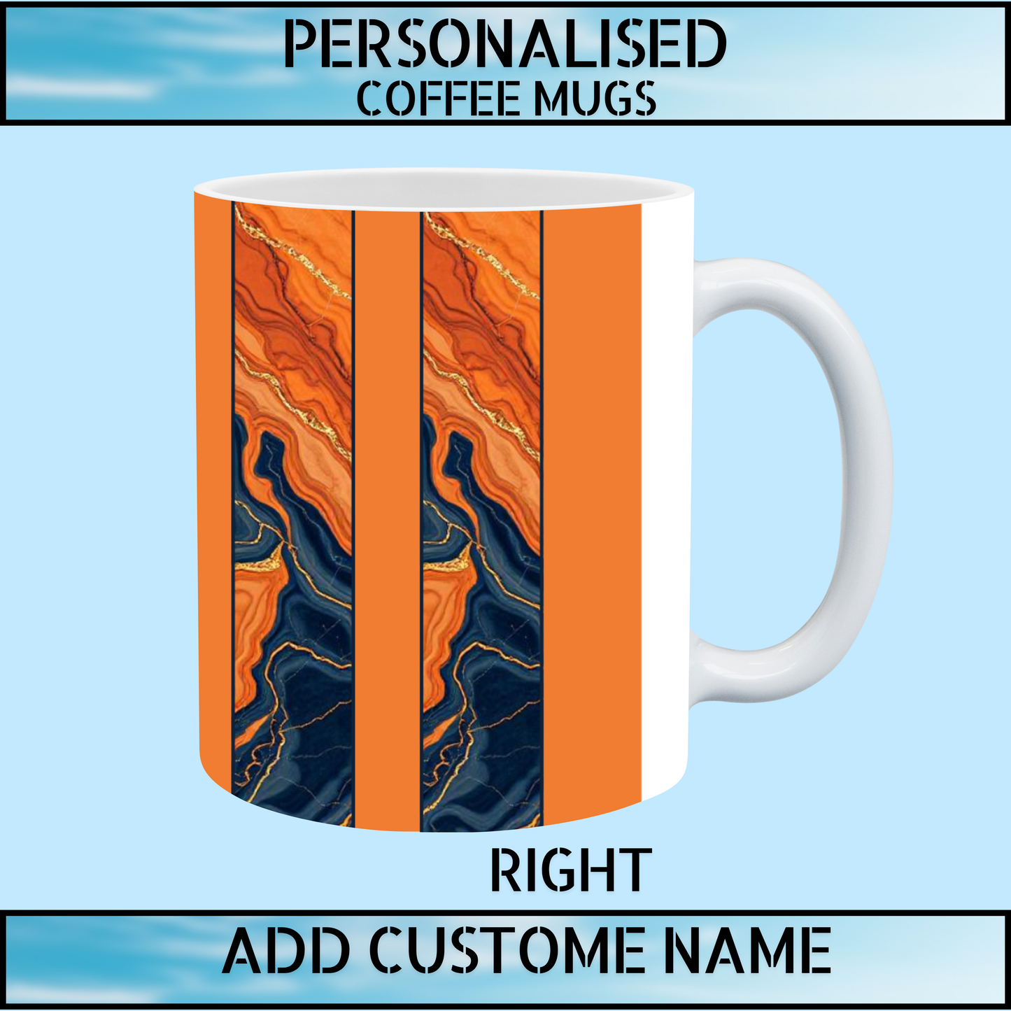 Cool Marble Effect Personalised Name Coffee Mug