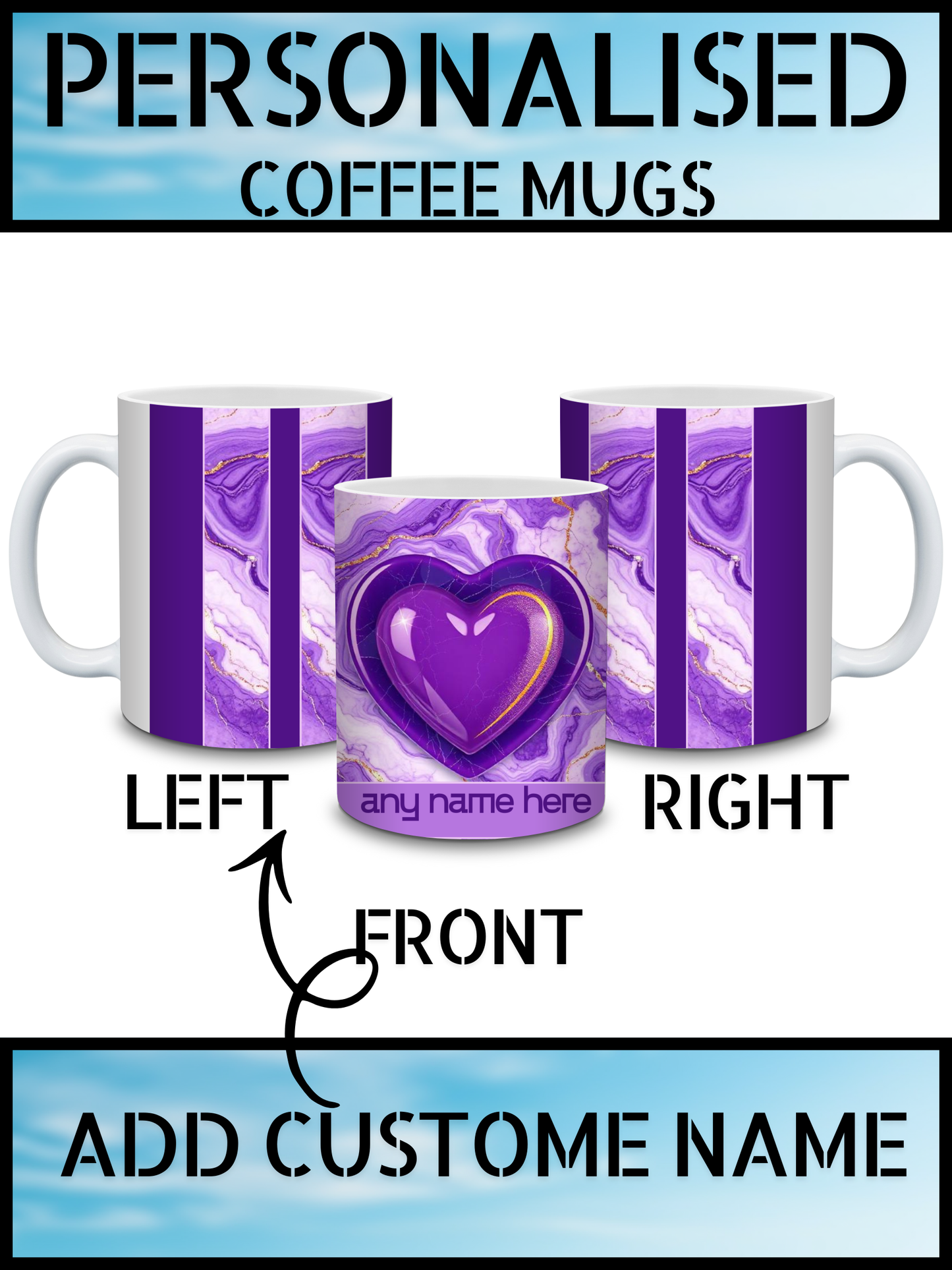 Vintage Marble Print Personalised Name Coffee Mug