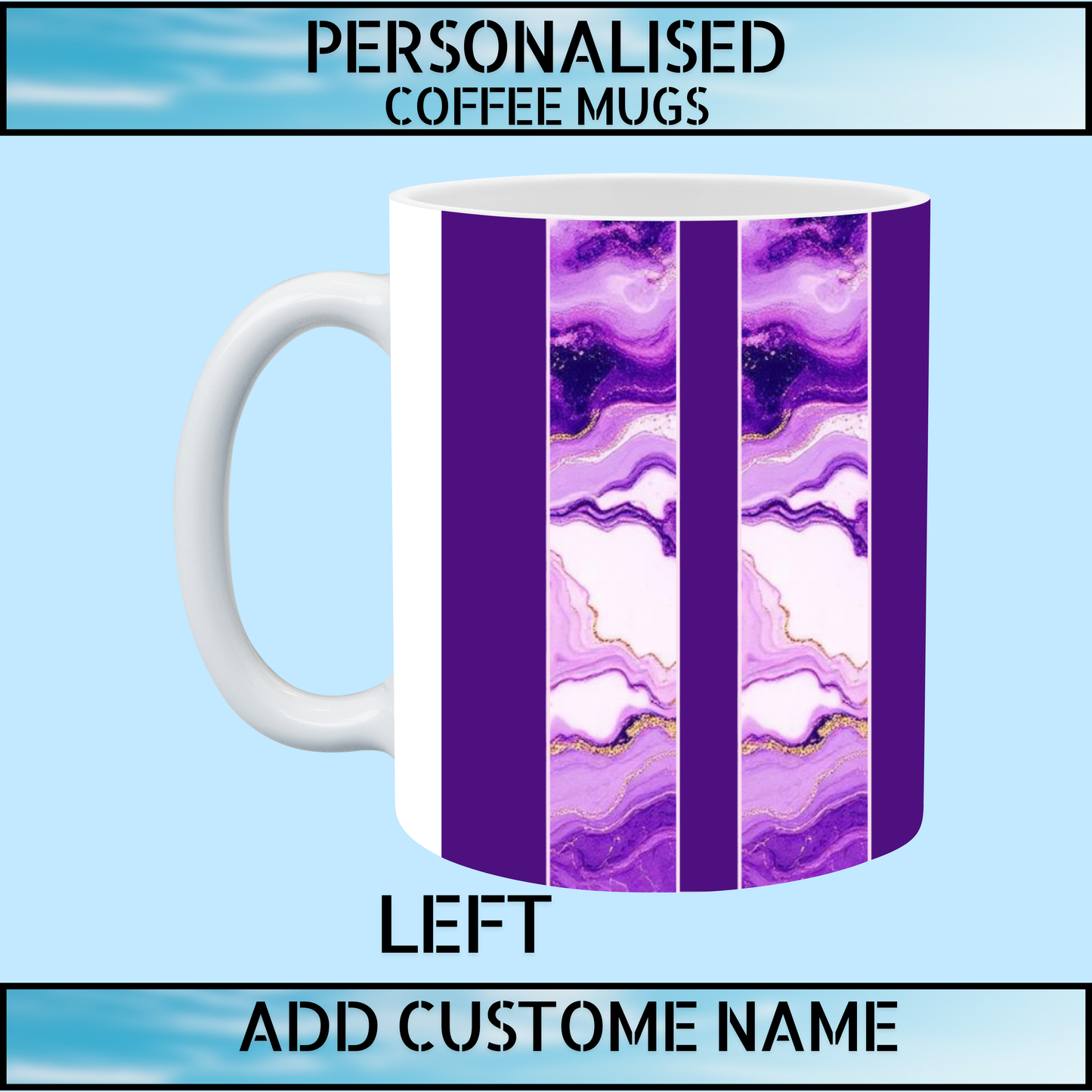 Personalised Marble Print Name Coffee Mug