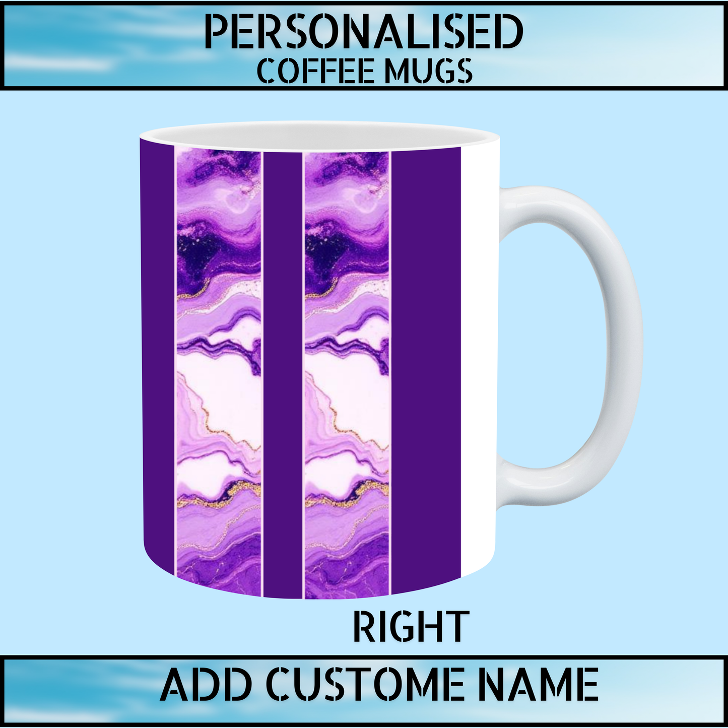 Personalised Marble Print Name Coffee Mug