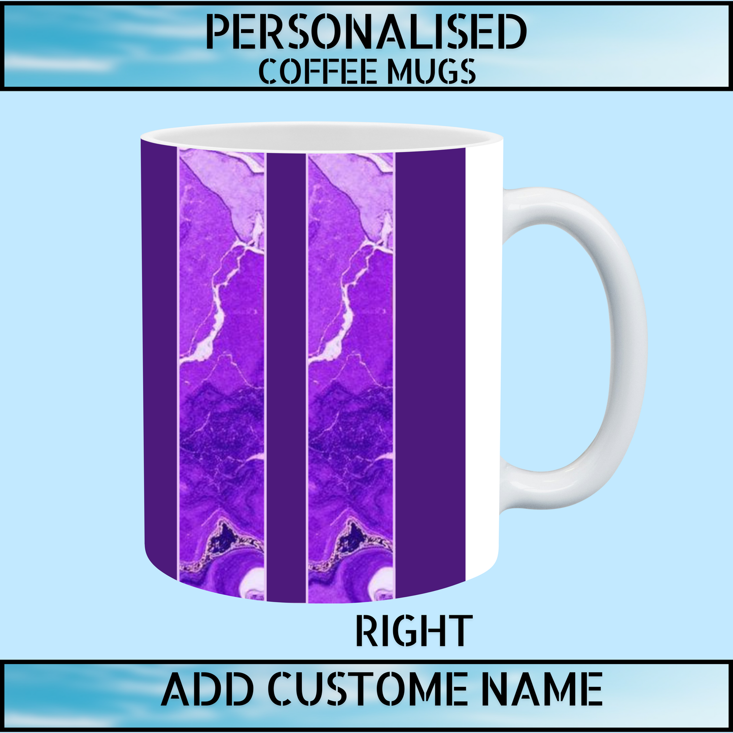 Personalised Marble Print Coffee Mug with Name