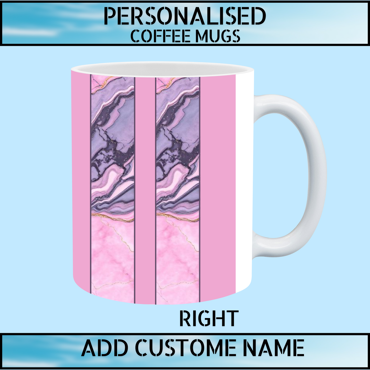 Personalised Marble Heart Name Coffee Mug for Her