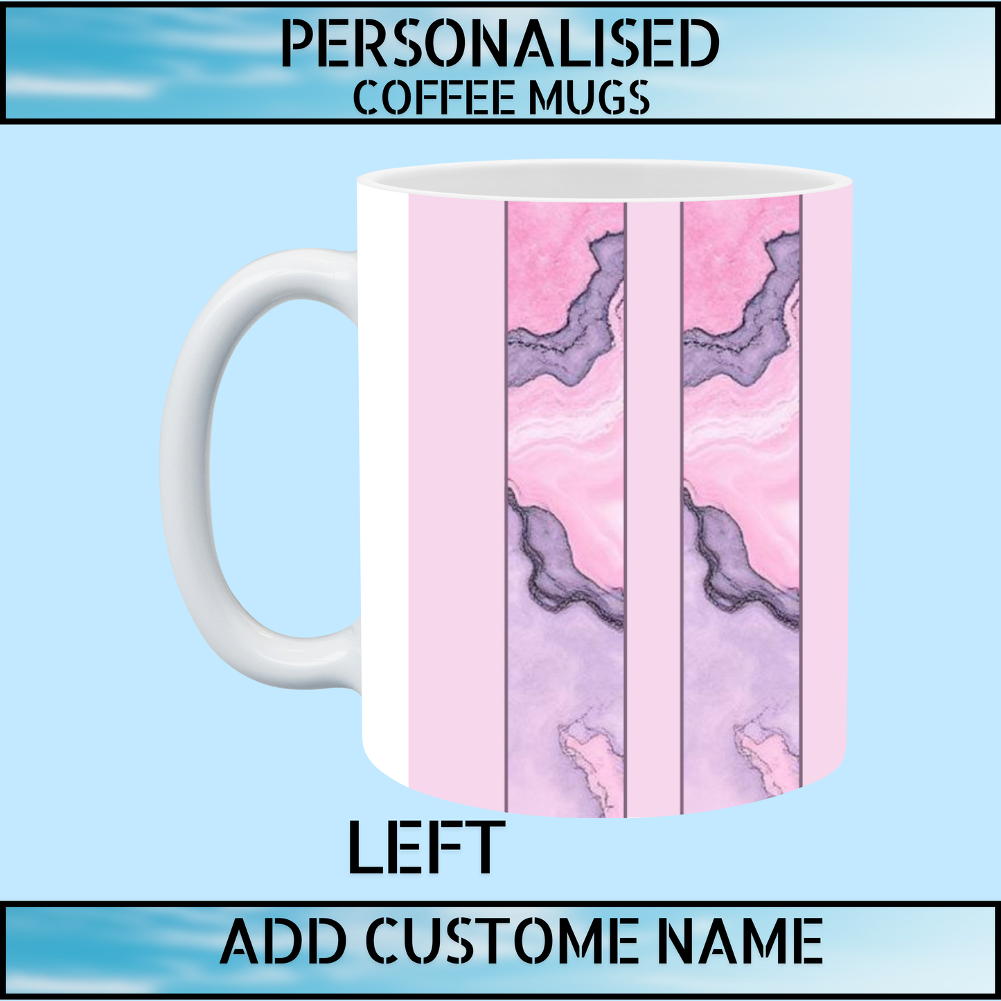 Personalised Marble Heart Coffee Mug Gift for Her