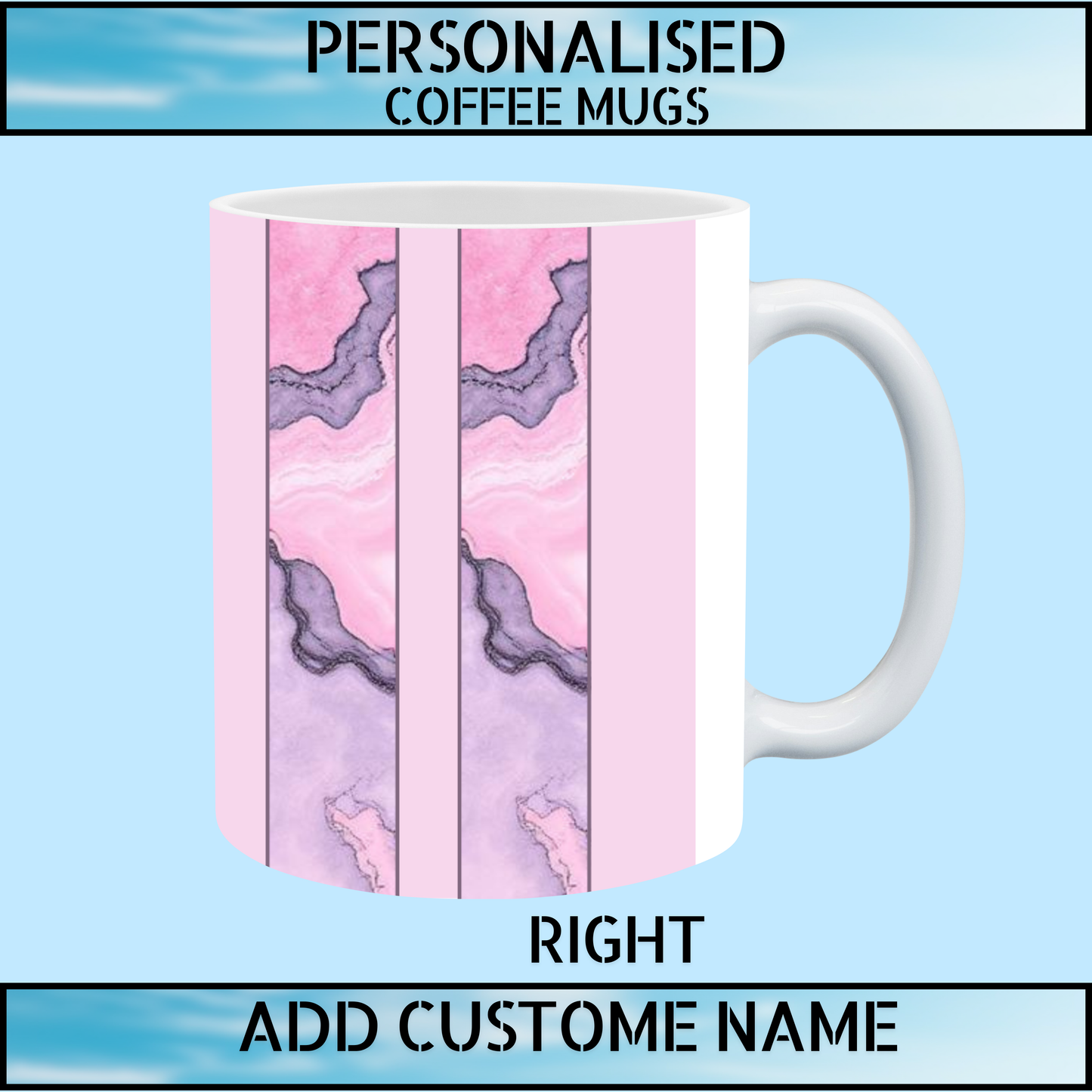 Personalised Marble Heart Coffee Mug Gift for Her
