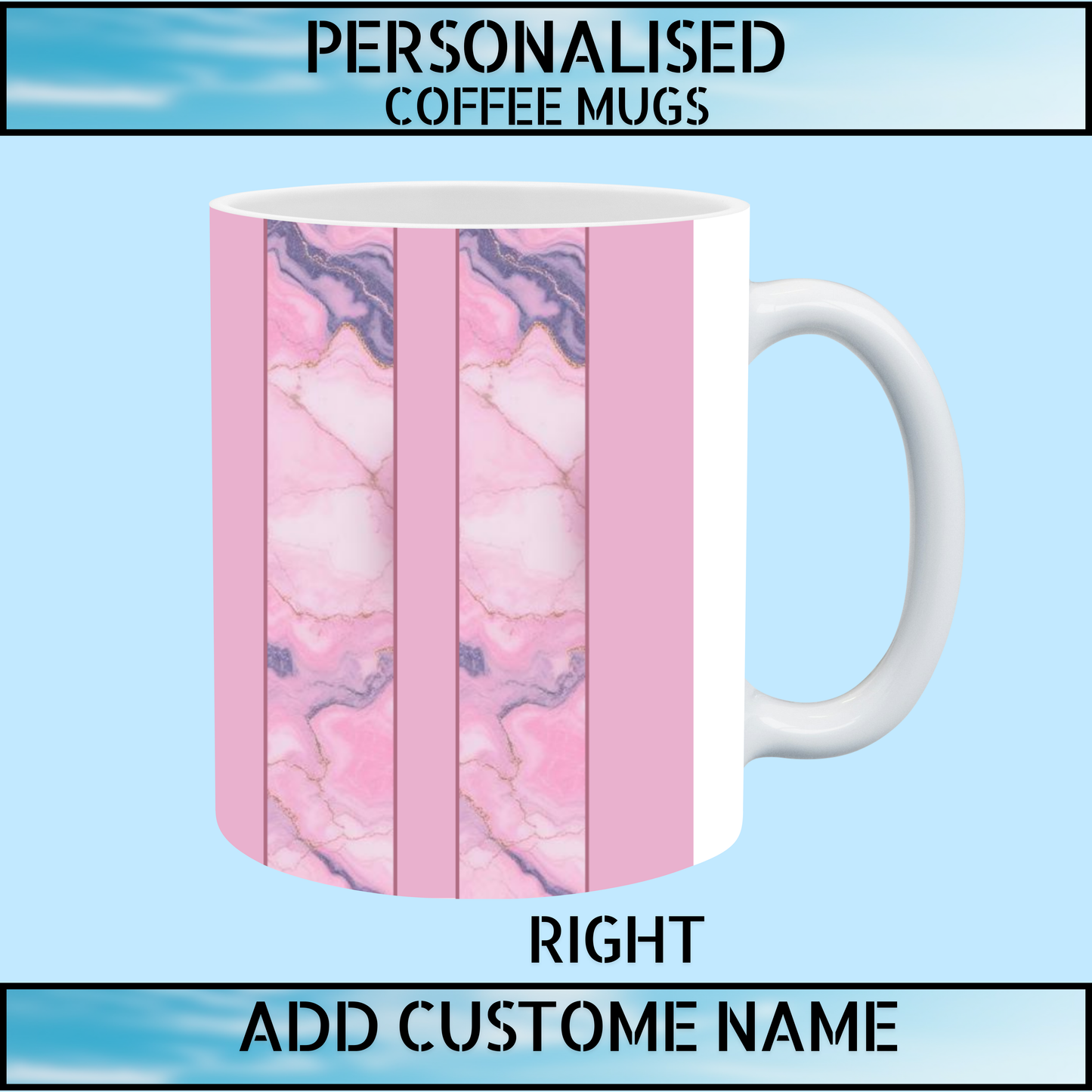 Cute Personalised Marble Heart Coffee Mug
