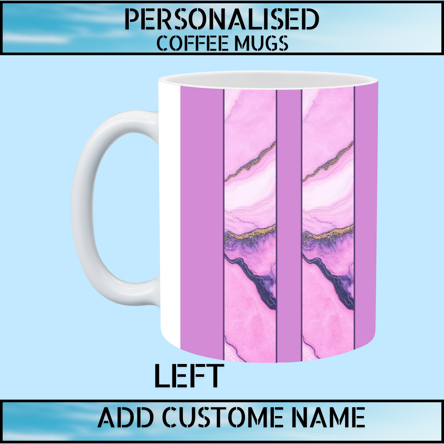 Novelty Personalised Marble Heart Coffee Mug