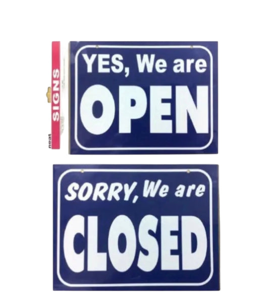 OPEN CLOSED SHOP DOOR SIGN