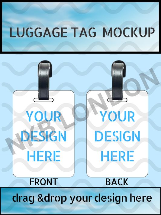 Rectangle Luggage Tag Mockup – Editable Canva Template