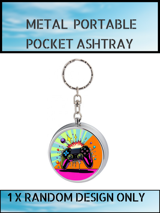 Portable Metal Pocket Ashtray Keyring – Gaming Controller Design