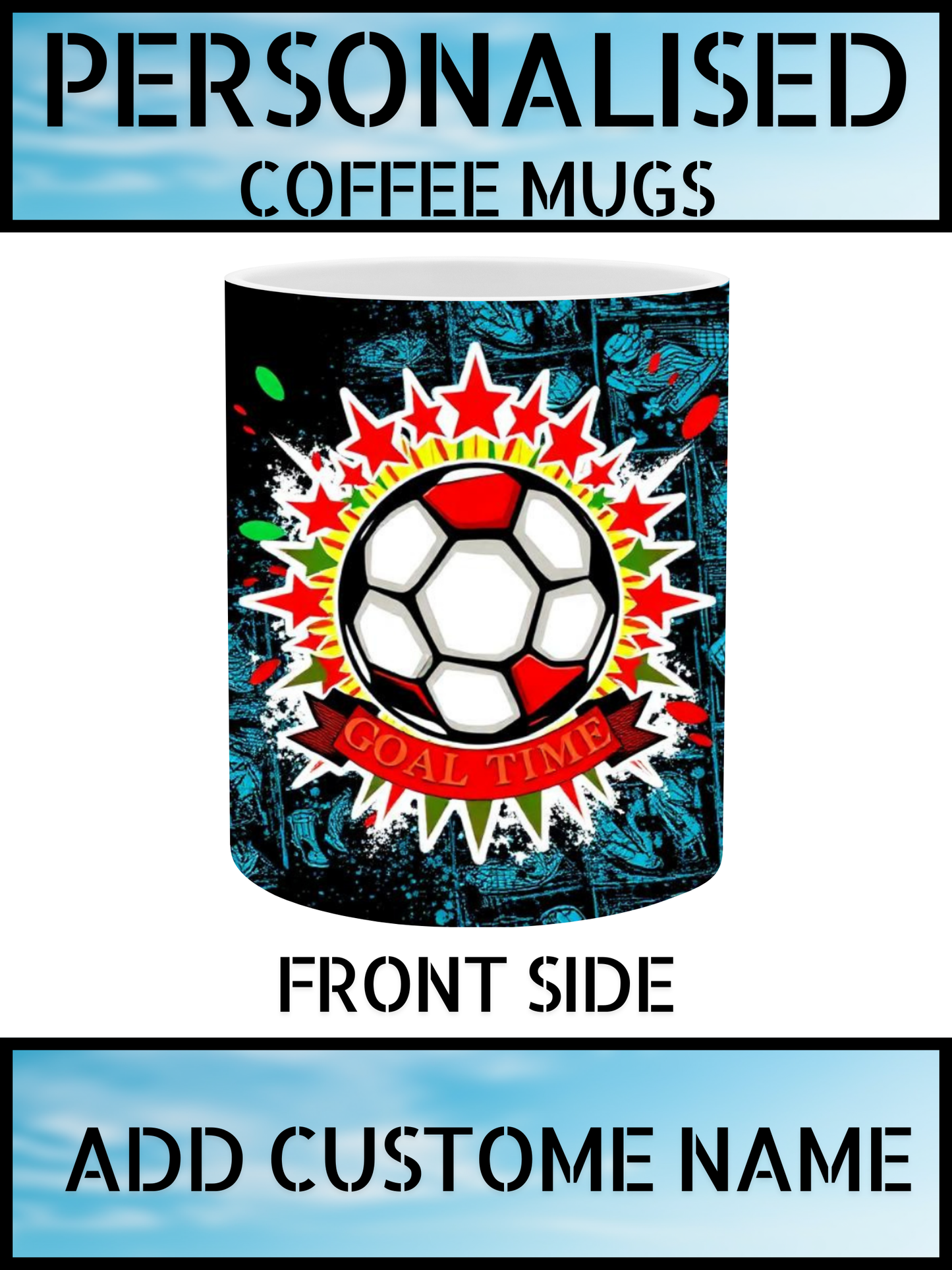 Football Ceramic Mug – Personalised Name Print