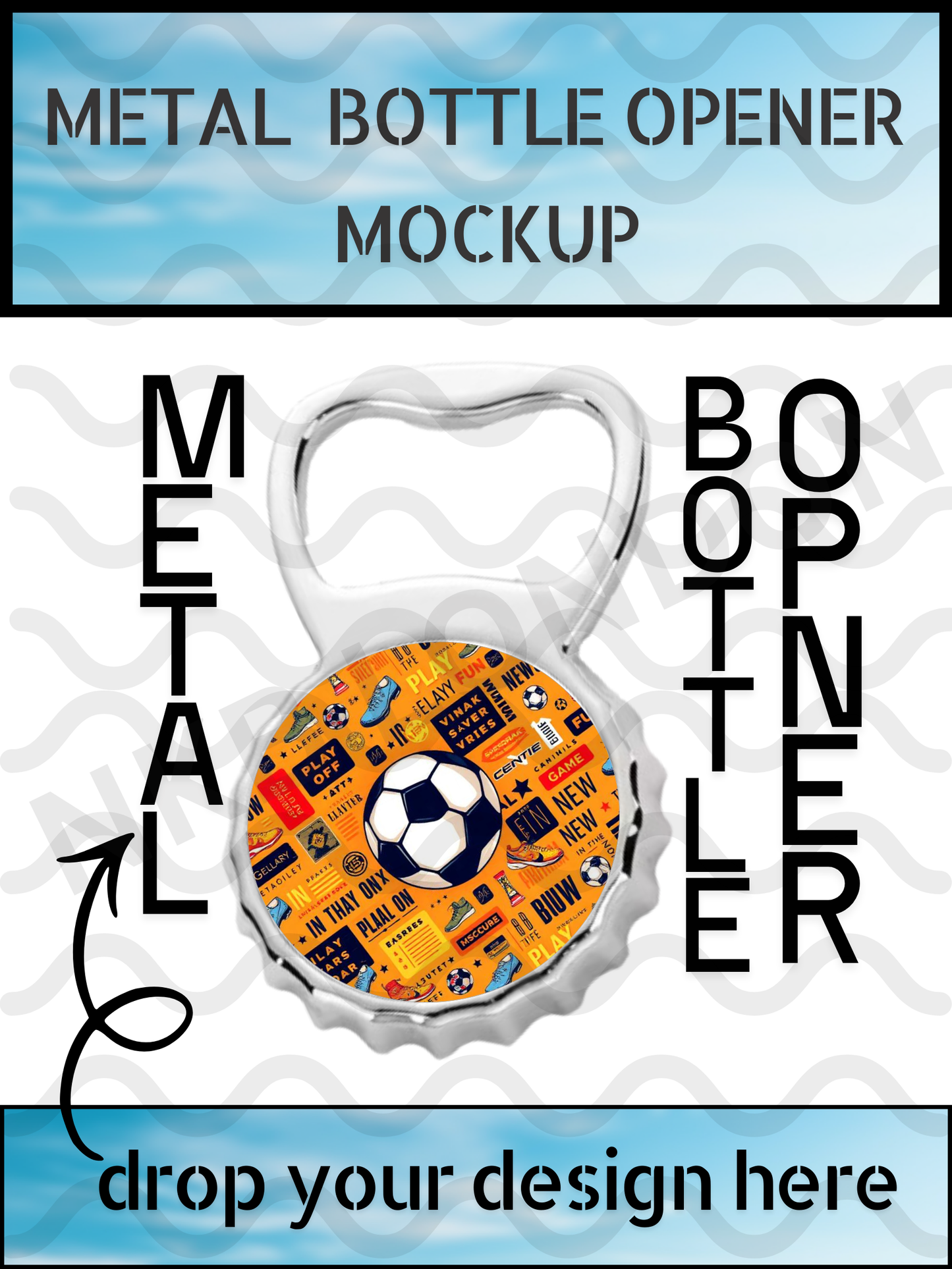 Metal Bottle Opener Mockup – Editable Canva Template