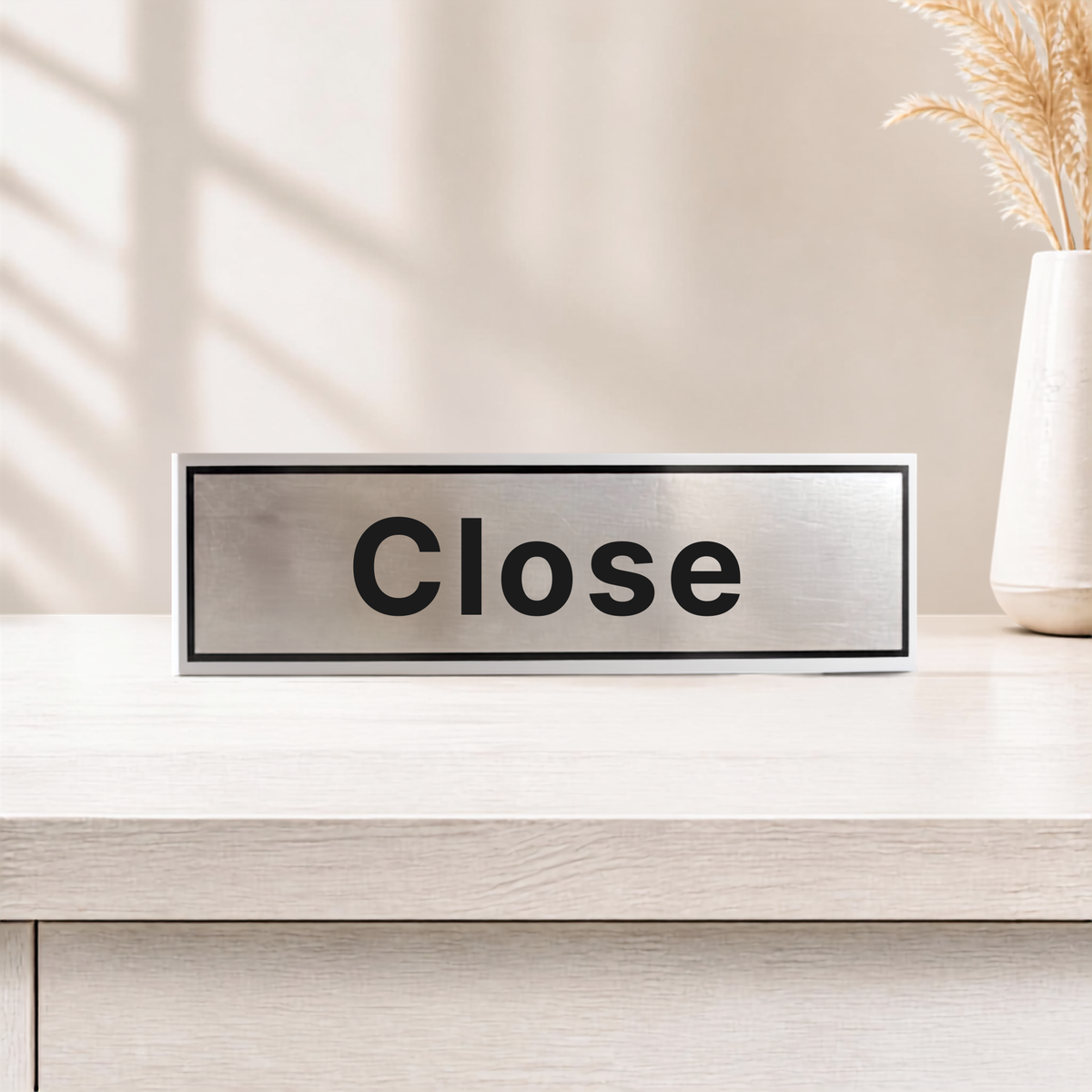 Aluminium Self Adhesive Door Sign [CLOSE]