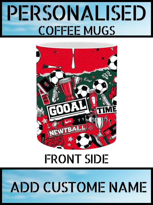 Personalised Football Coffee Mug – Name Print Gift