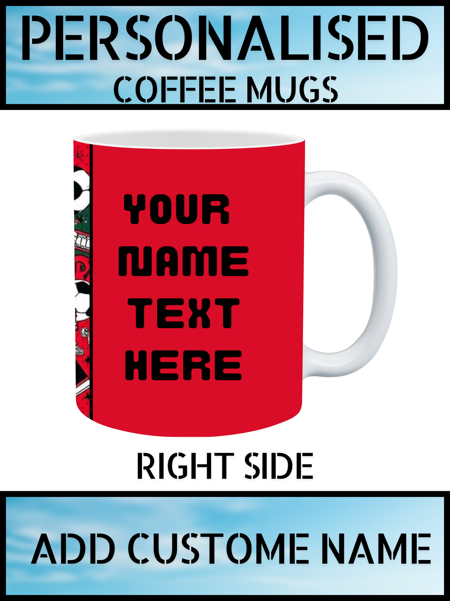 Personalised Football Coffee Mug – Name Print Gift