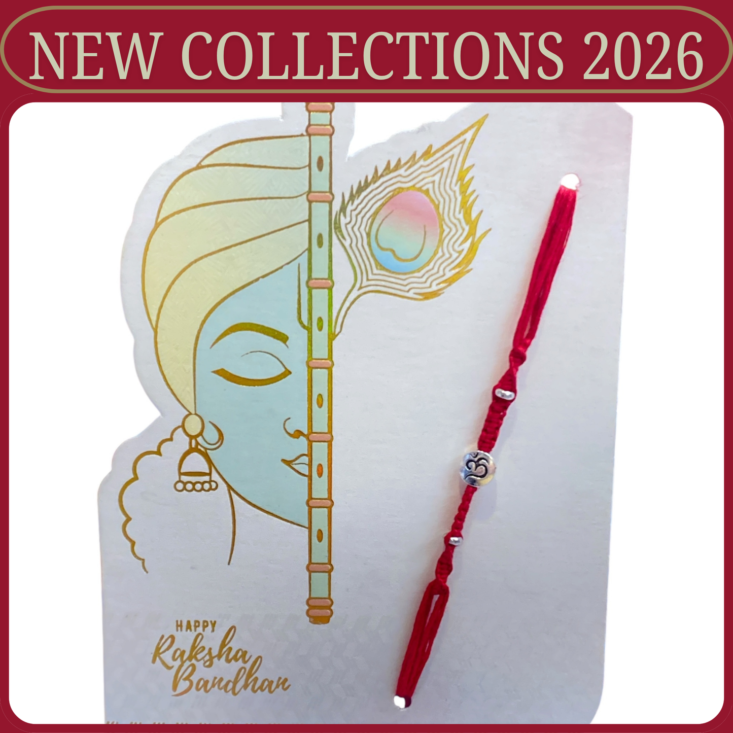 Fancy Designer Rakhi for Brother – Om Beaded Thread Bracelet Rakhi 2025 | UK Rakhi Supplier