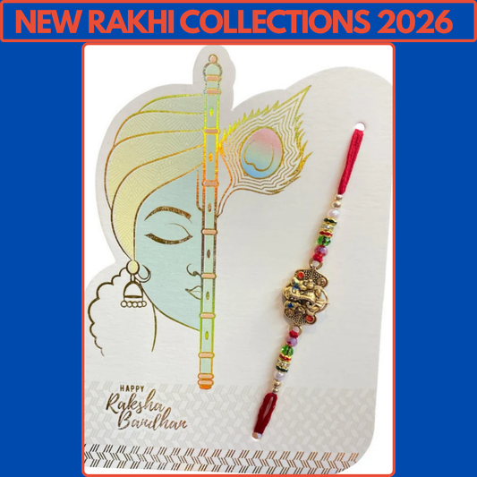 Buy Fancy Ganesha Rakhi Online | Red Thread Rakhi for Brother | Designer Rakhi UK Wholesale & Retail