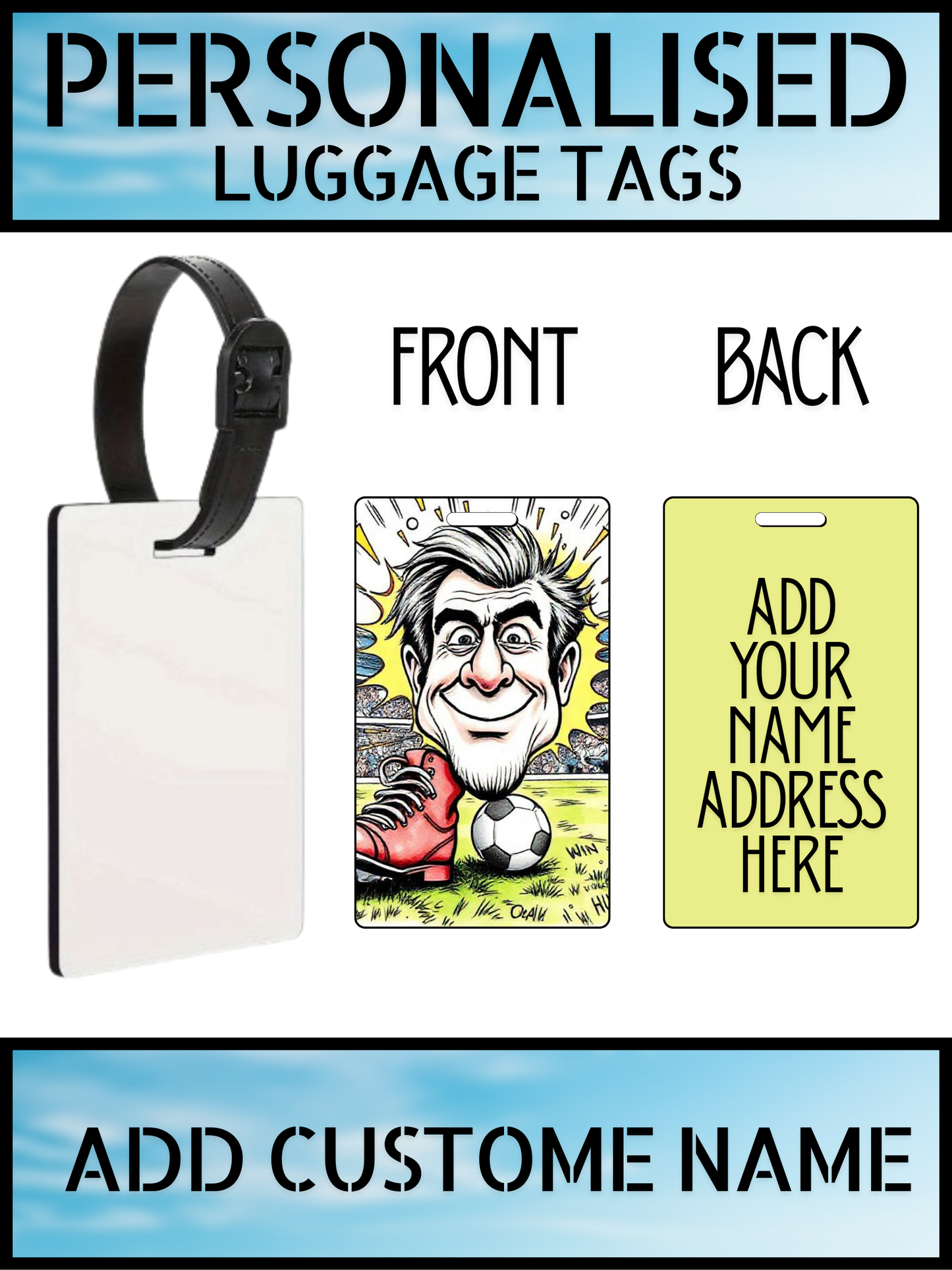 Personalised Luggage Tag – Travel Essentials Name Print