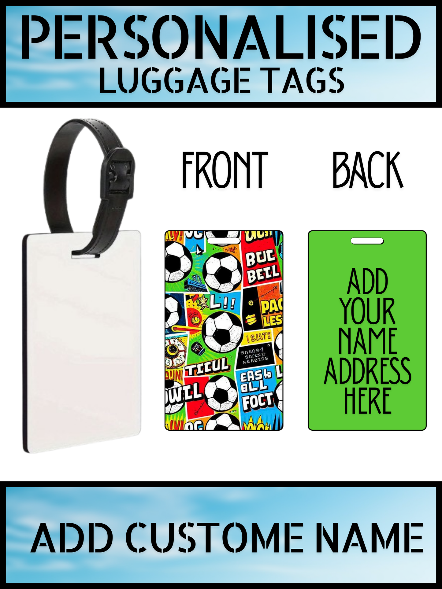Luggage Tag – Custom Name Print Travel Accessory