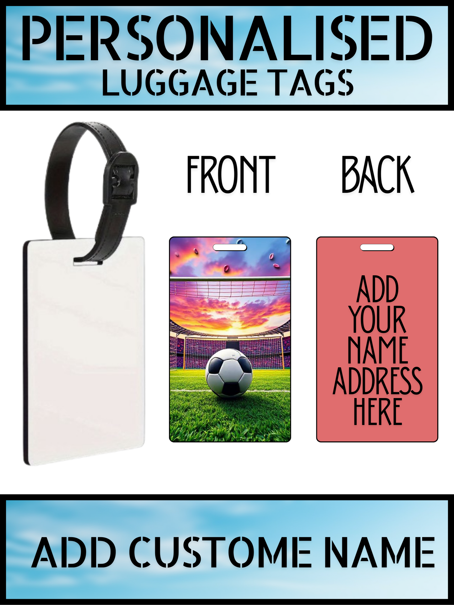 Custom Travel Luggage Tag – UK Printed