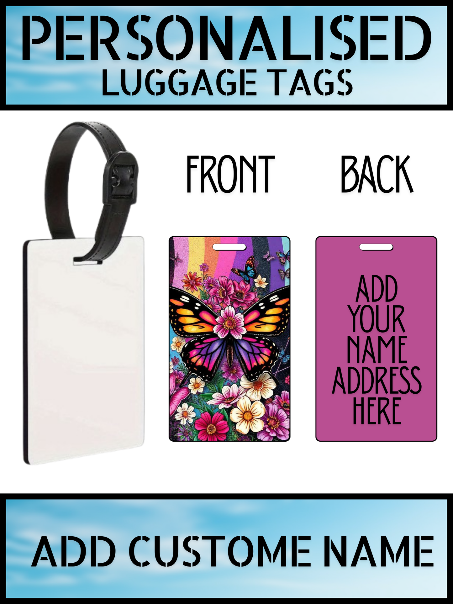 Dye Sublimation Luggage Tag – Travel Suitcase Label