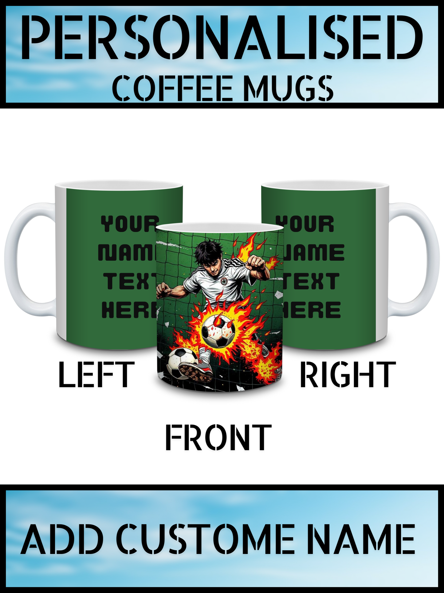 Football Lovers Coffee Mug – Personalised Name Print