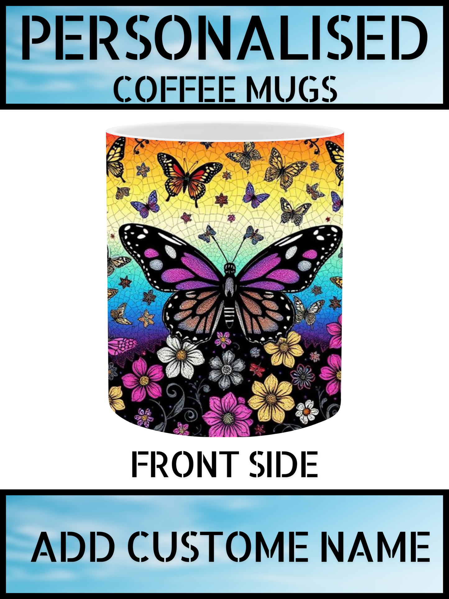 Personalised Butterfly Coffee Mug