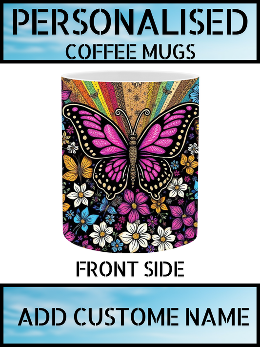 Personalised Coffee Mug – Butterfly Design