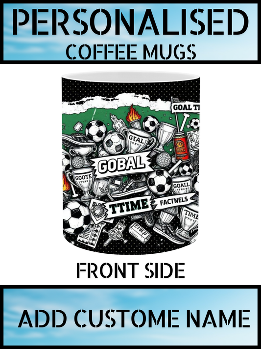 Personalised Football Mug – Name Print Gift