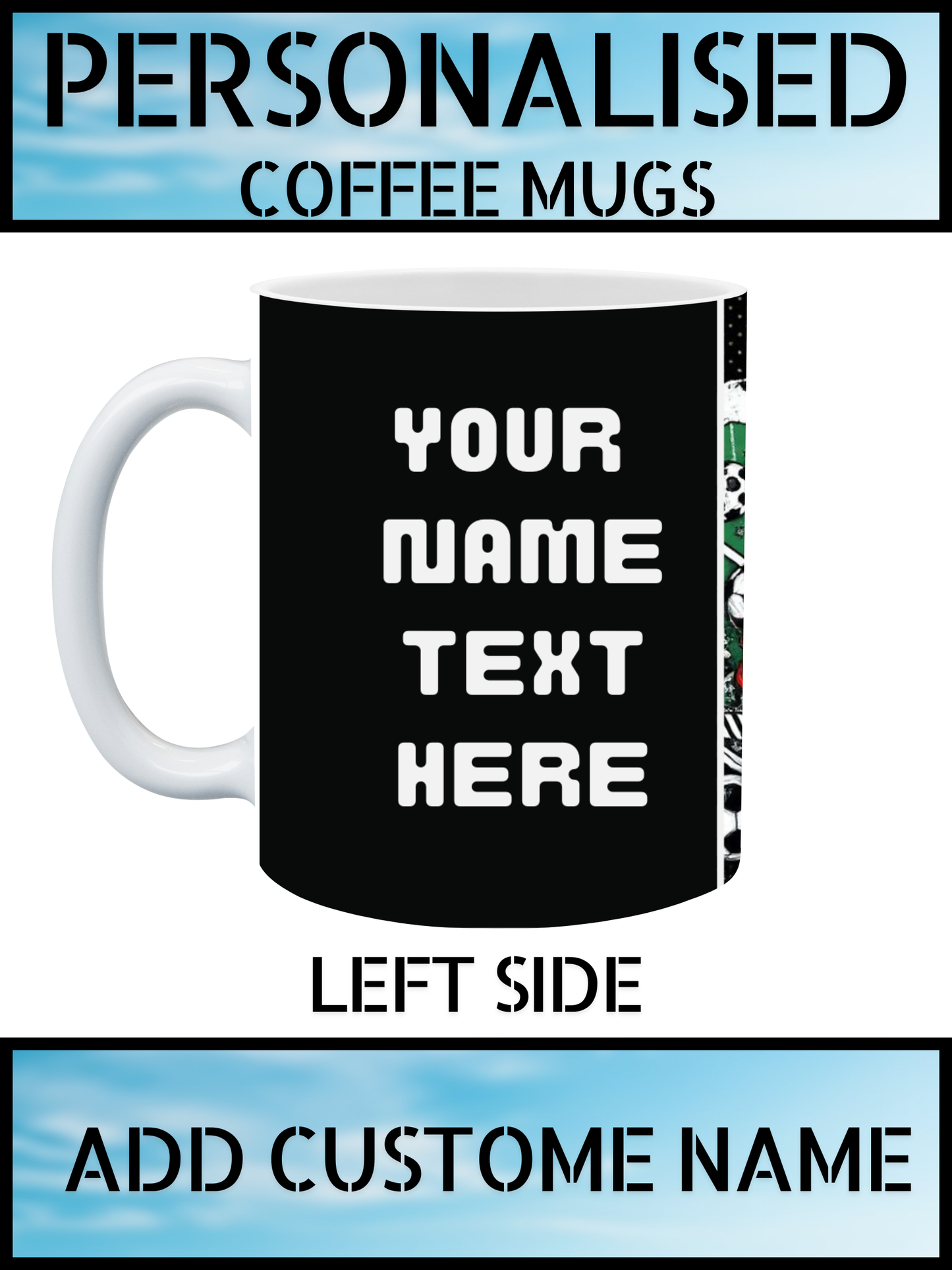 Personalised Football Mug – Name Print Gift