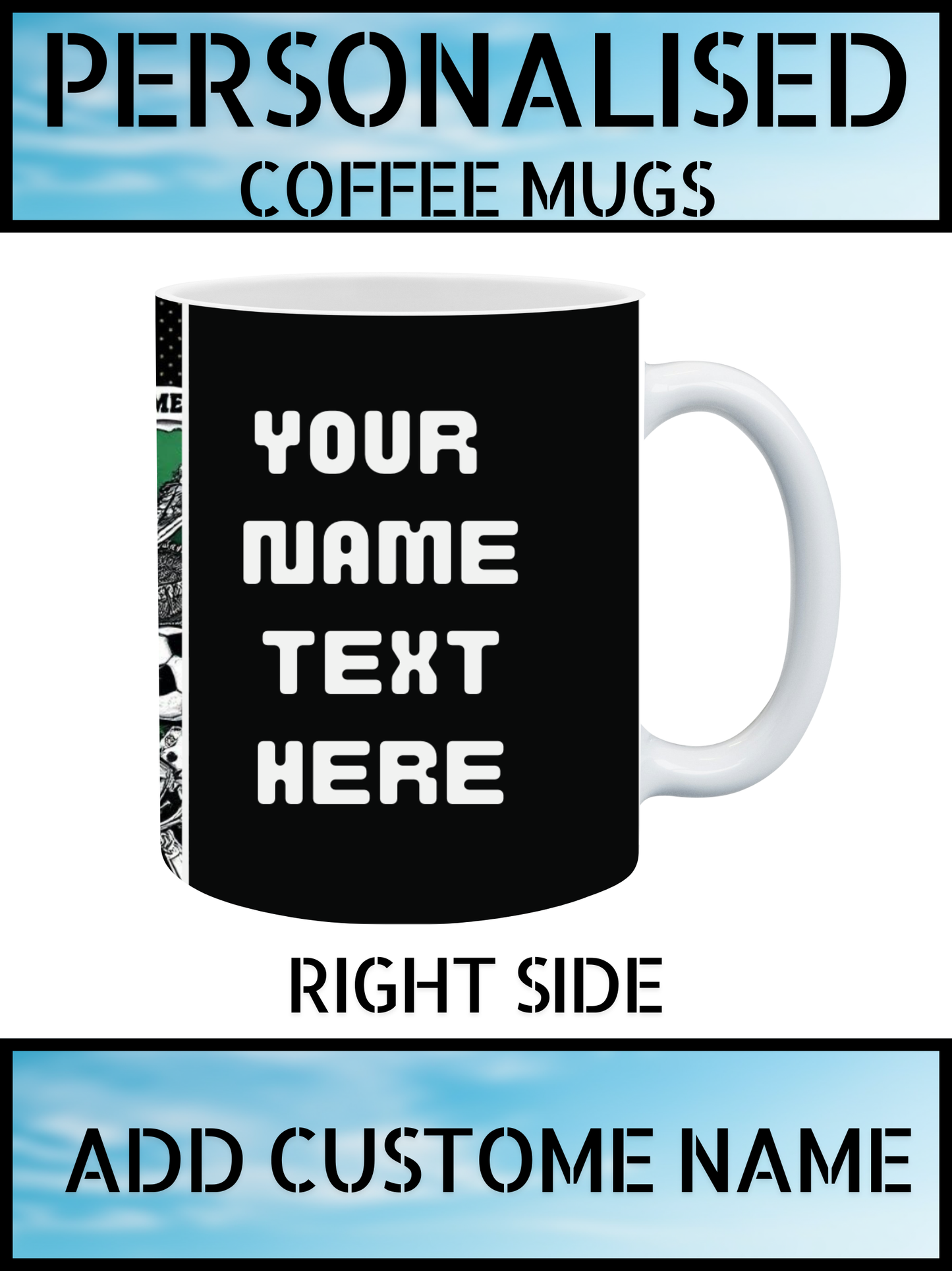 Personalised Football Mug – Name Print Gift