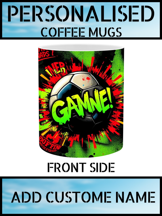 Personalised Football Ceramic Mug – Name Print Gift