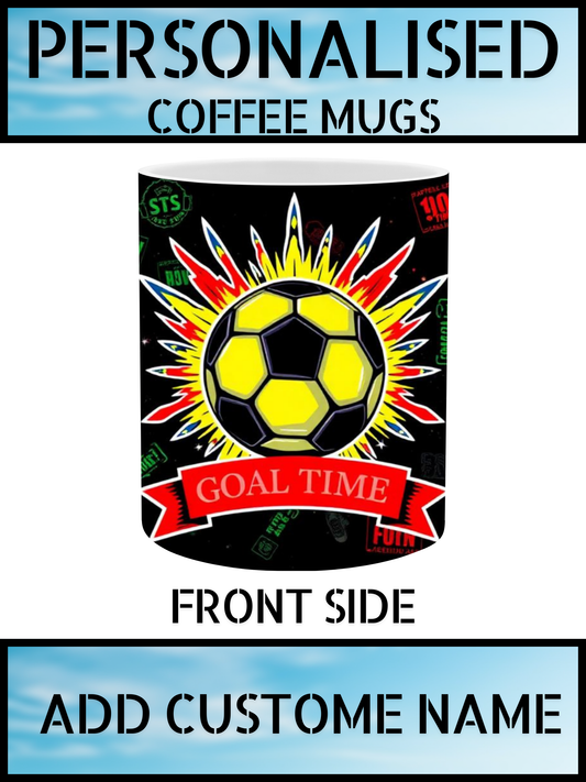 Football Patterned Mug – Personalised Name Print