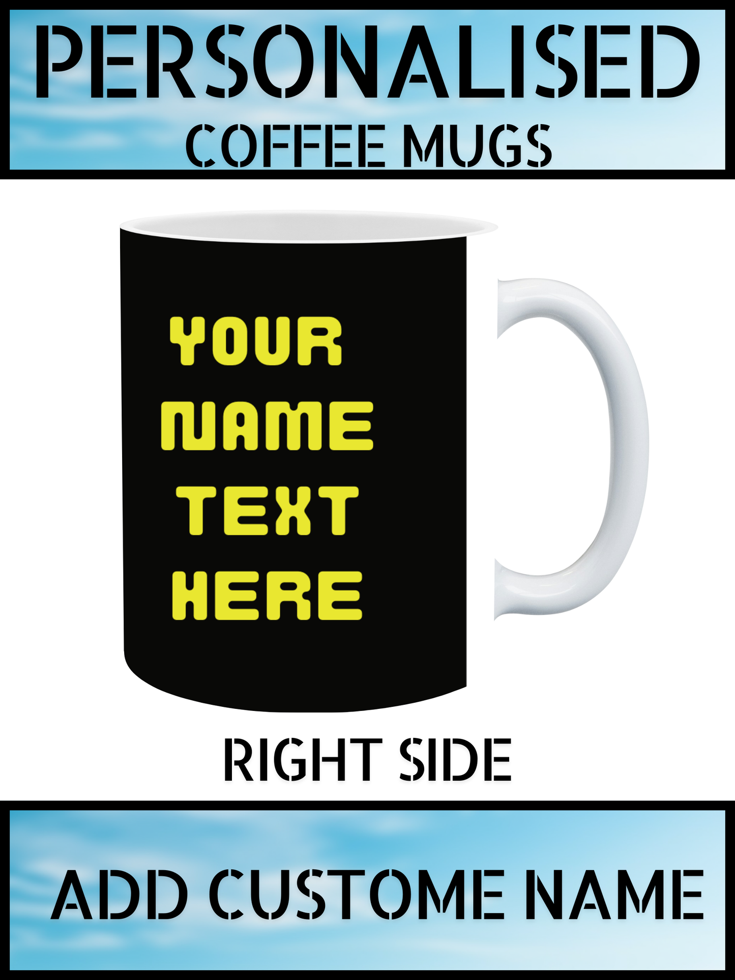 Football Patterned Mug – Personalised Name Print