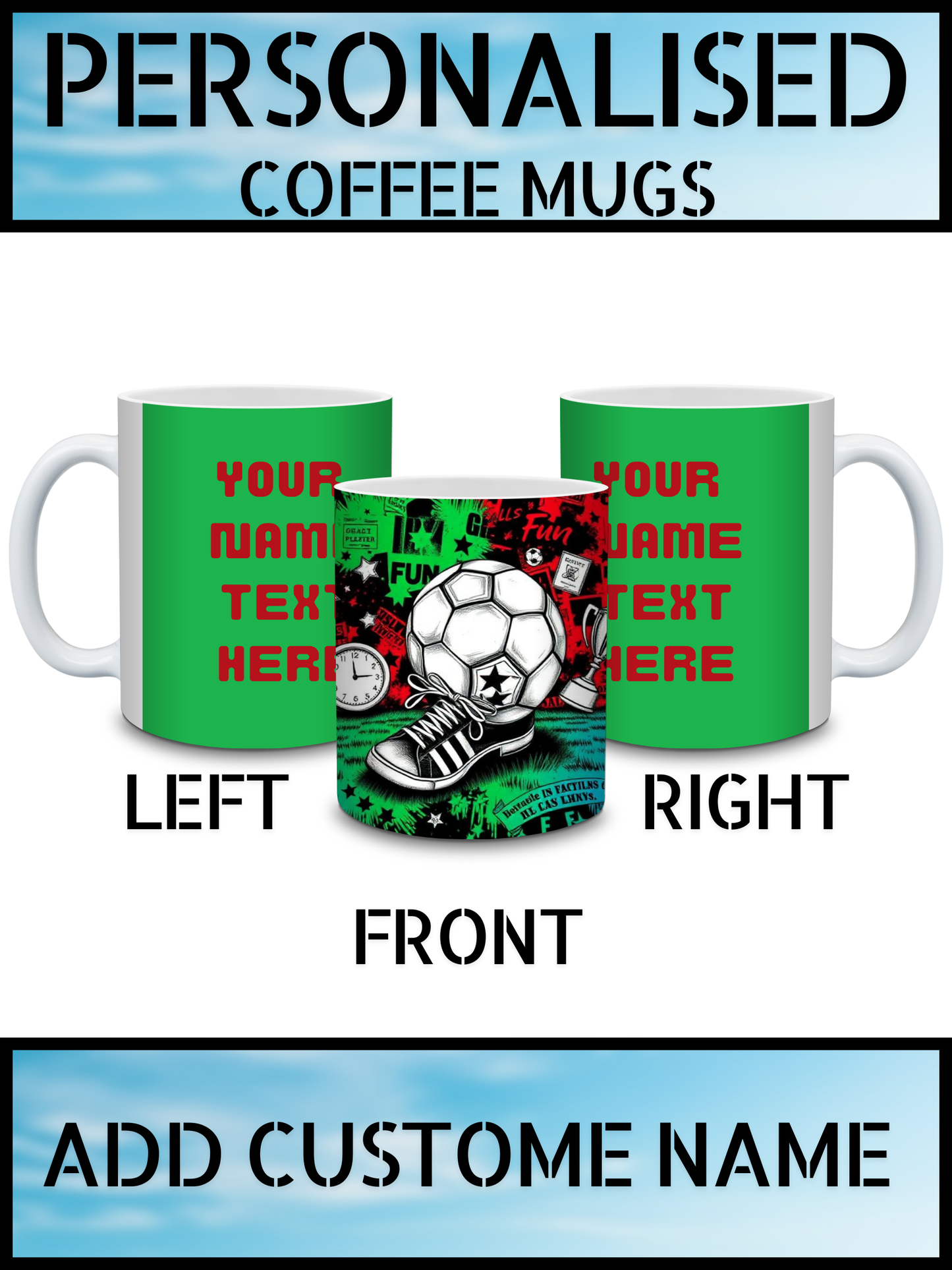 Football Lover Mug – Personalised Name Print