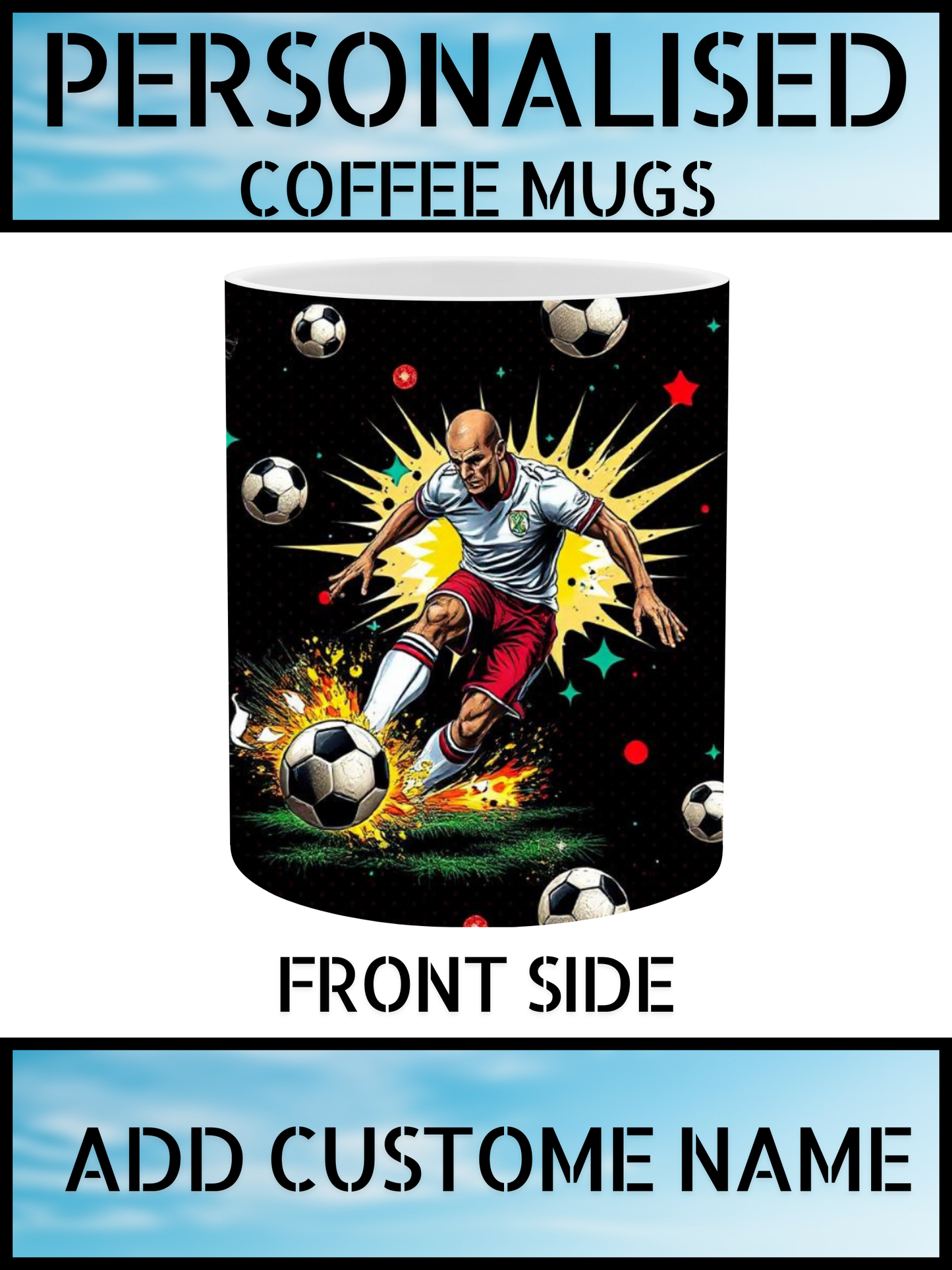 Personalised Football Mug – Name Print Gift