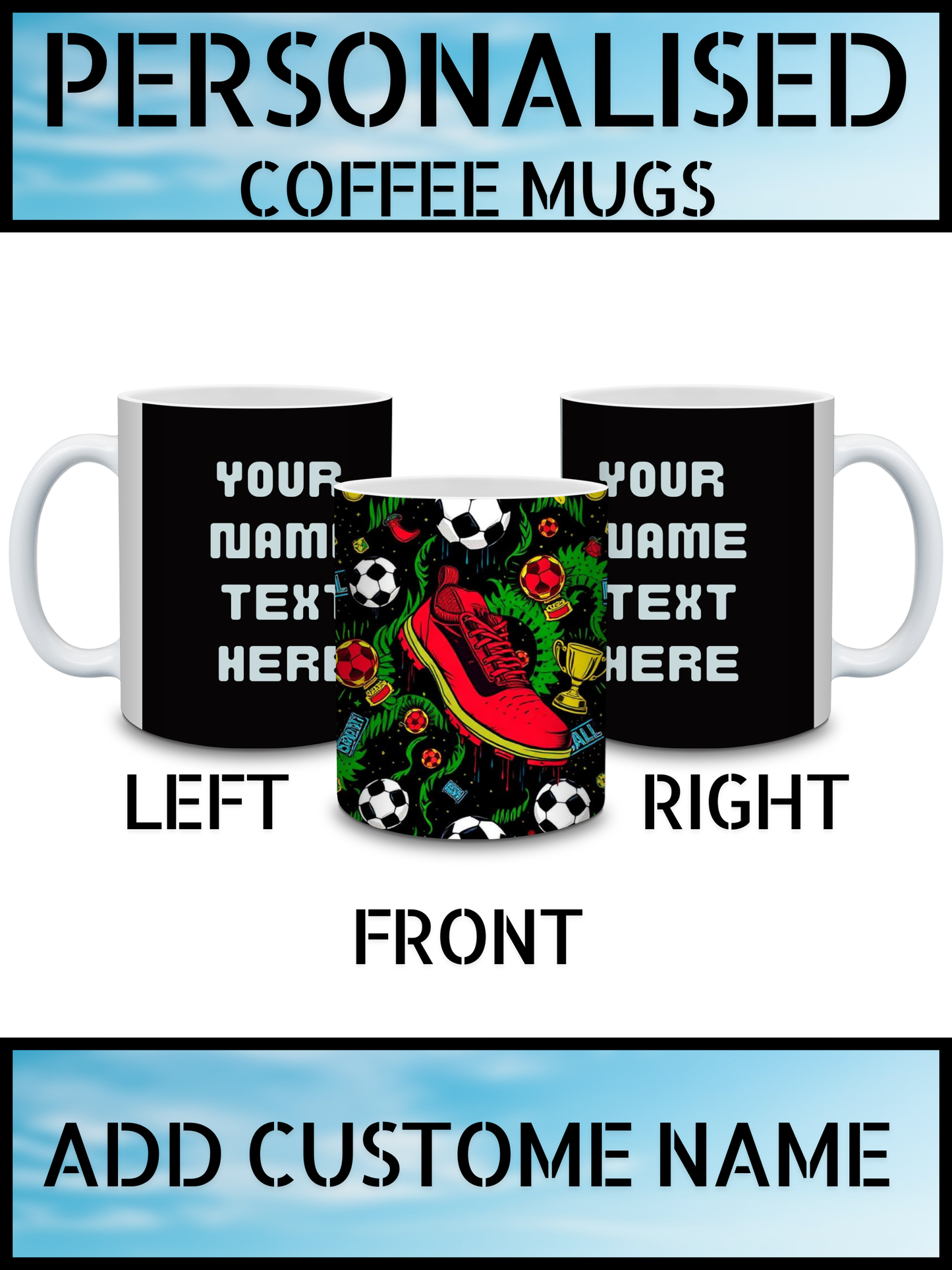 Football Lover Mug – Personalised Name Print