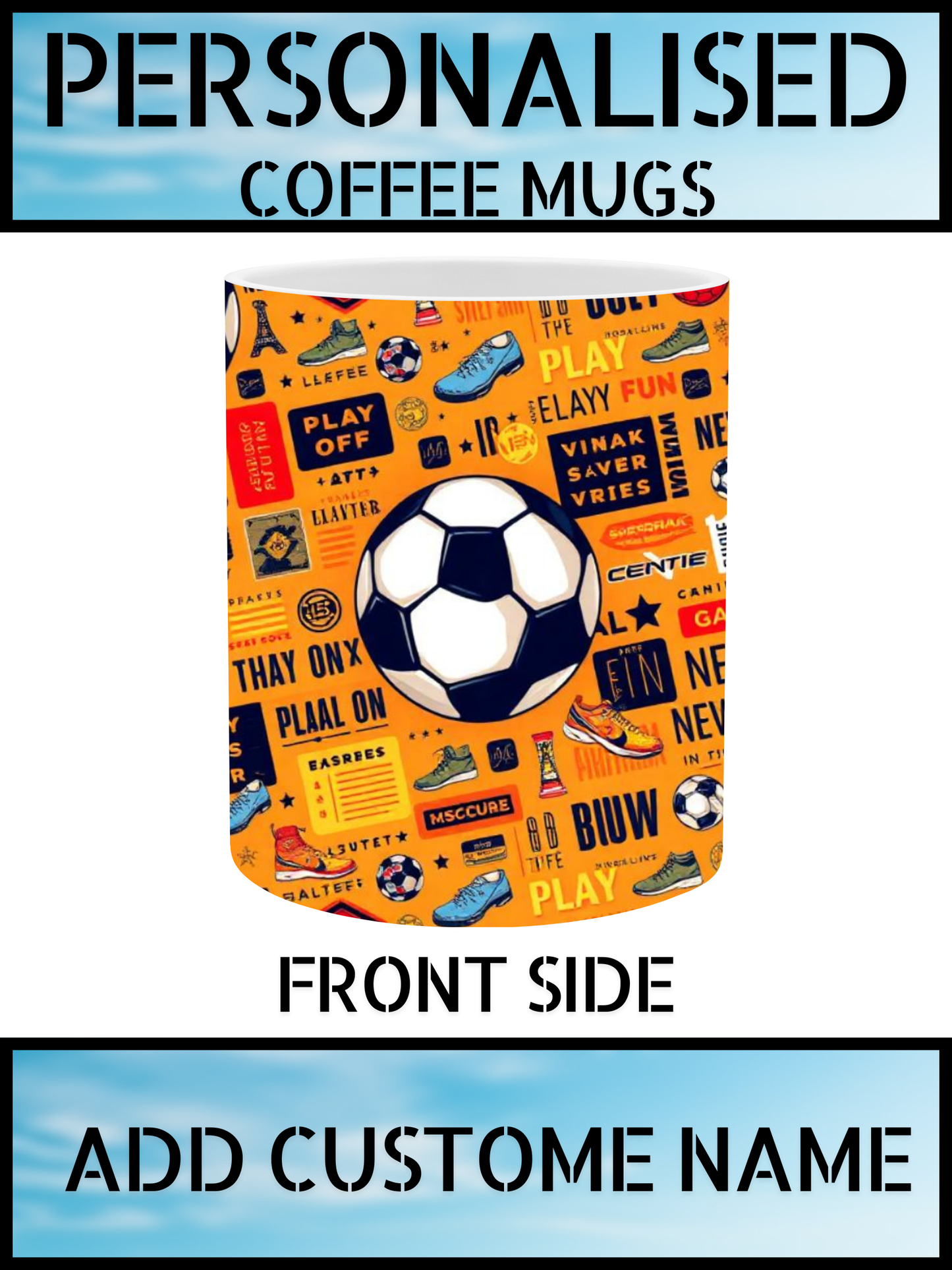 Football Lovers Ceramic Mug – Custom Name Print