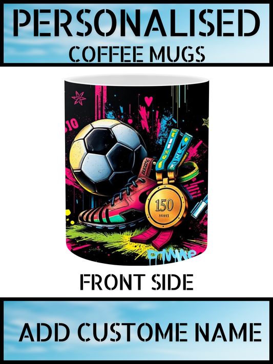 Personalised Football Mug – Custom Name Coffee Mug