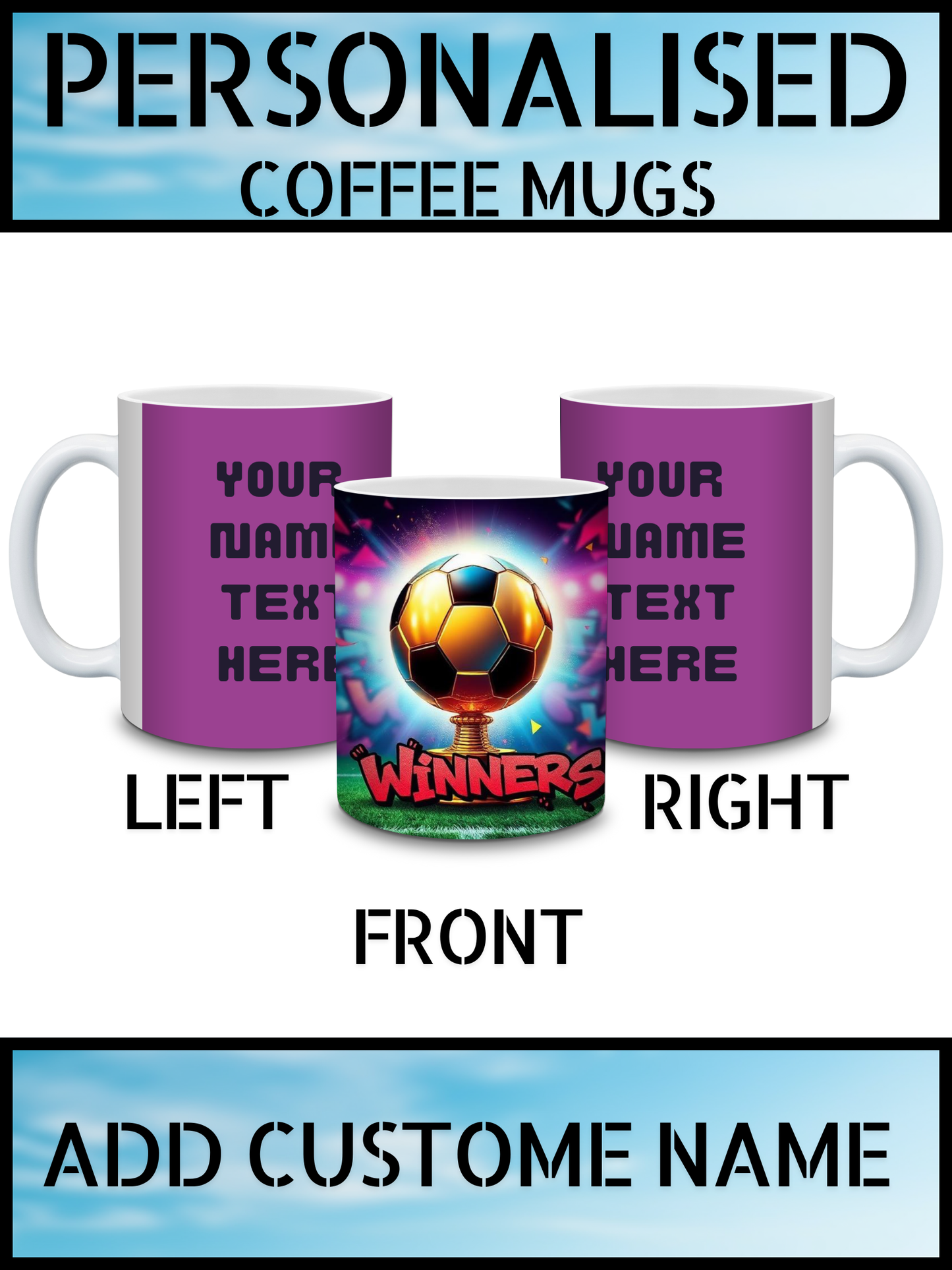 Ceramic Gift Coffee Mug – Personalised Custom Name Print