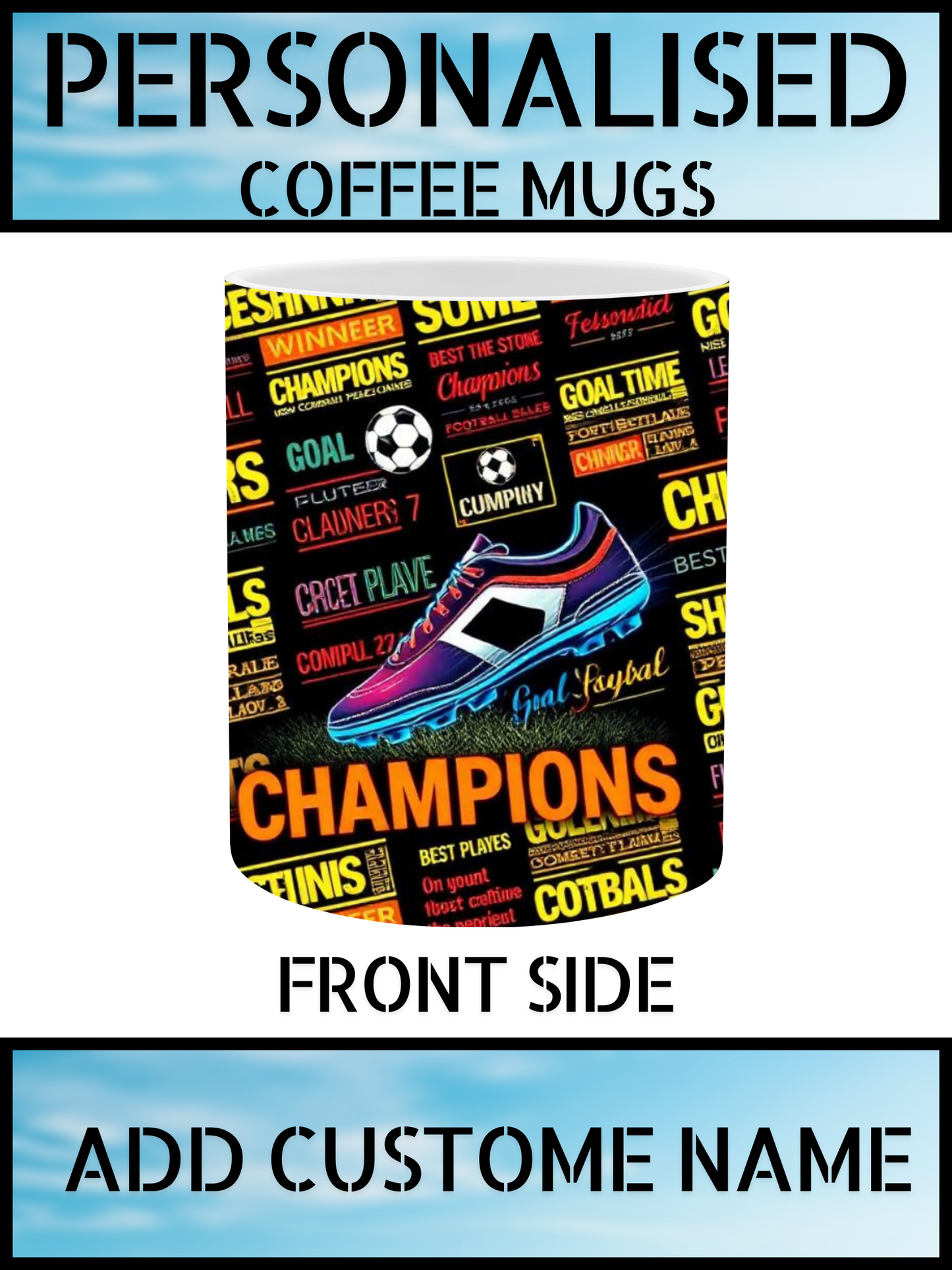 Personalised Football Lovers Coffee Mug – Print Your Name