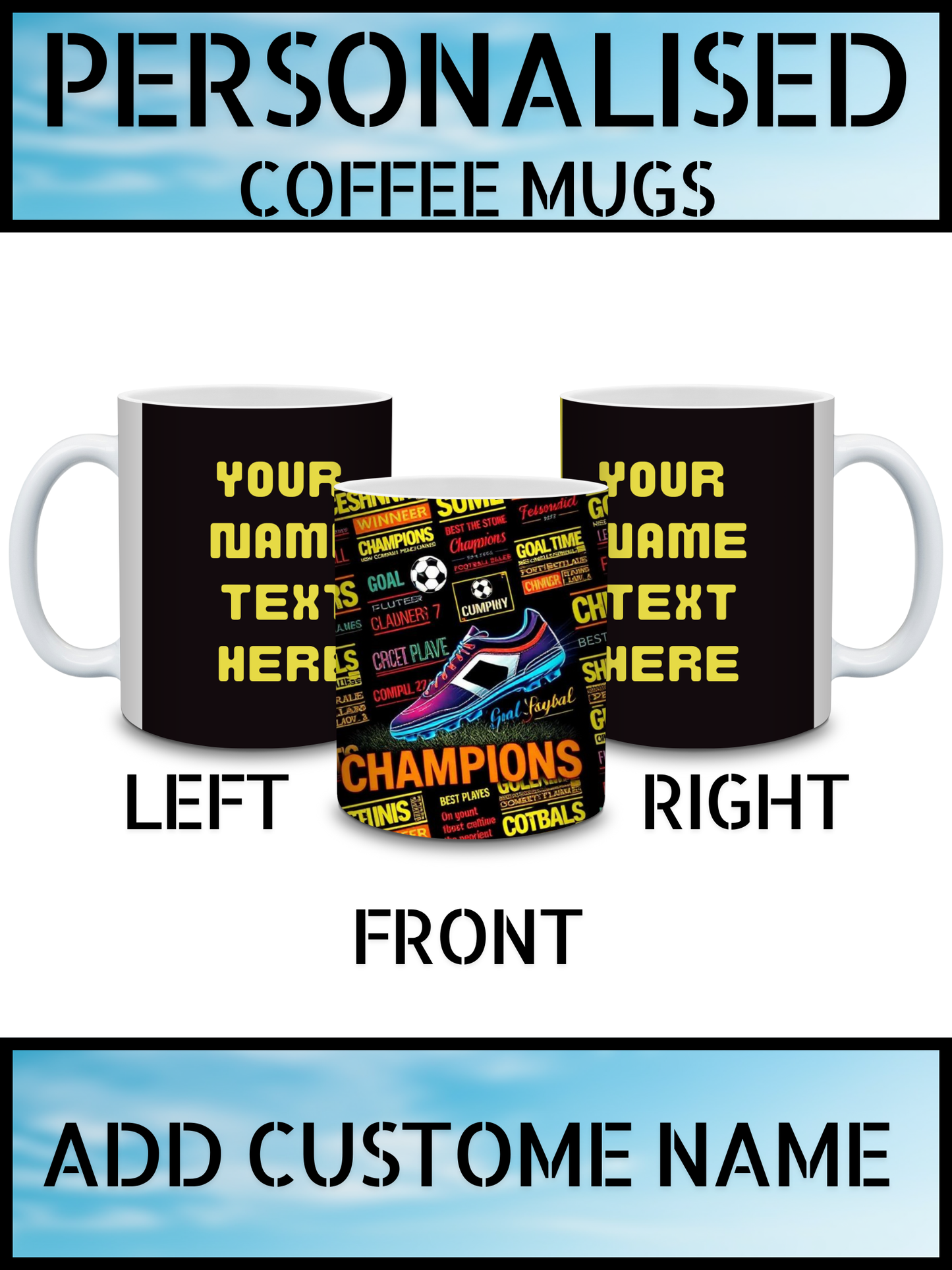 Personalised Football Lovers Coffee Mug – Print Your Name